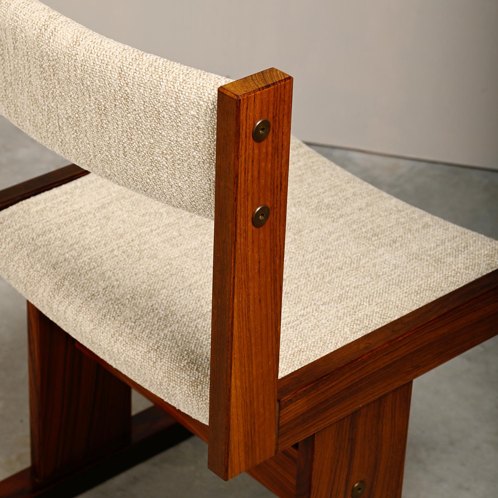Poul H. Poulsen set of 8 dining chairs in rosewood and fabric for Gangsø Møbler 12