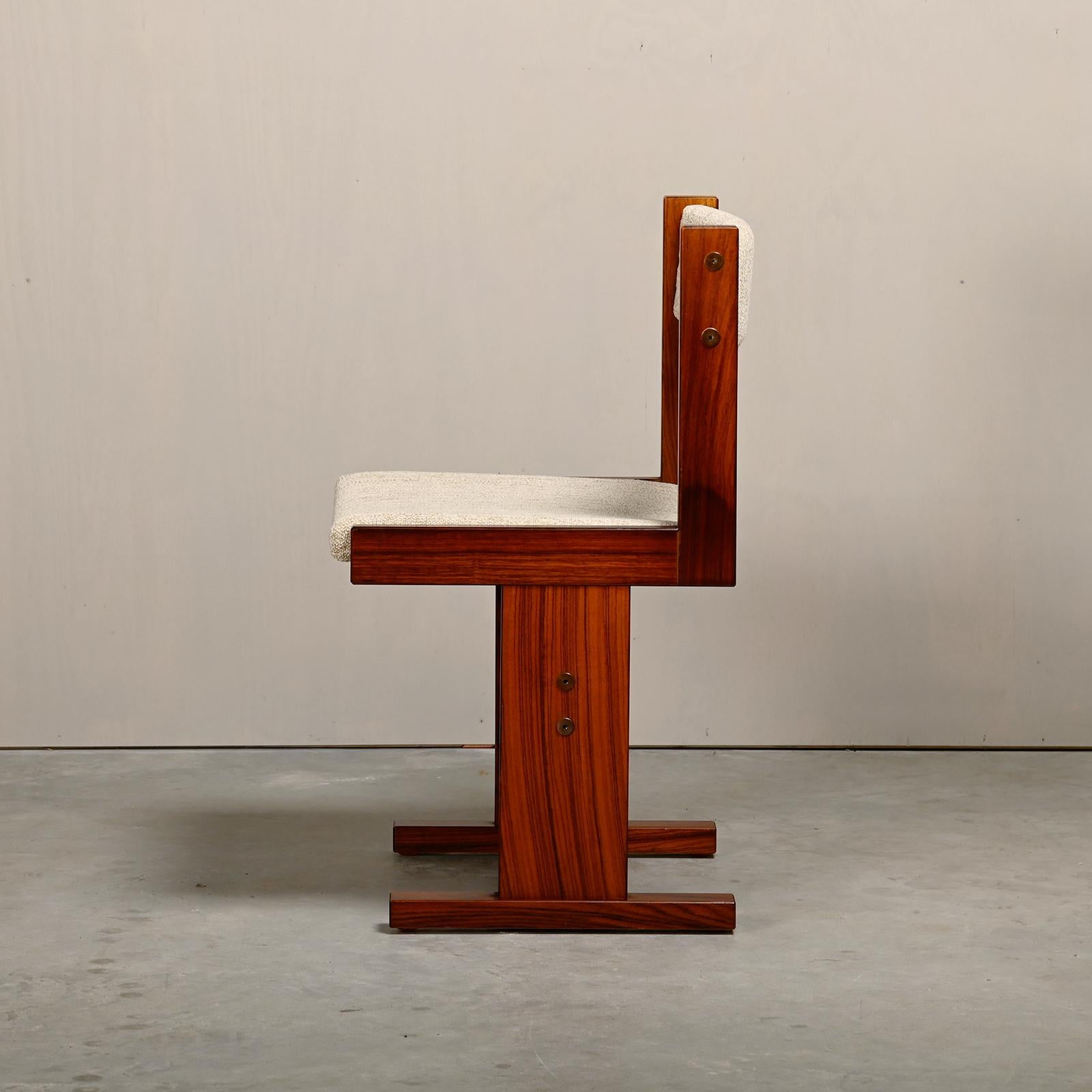 Poul H. Poulsen set of 8 dining chairs in rosewood and fabric for Gangsø Møbler In Good Condition In Amsterdam, NL