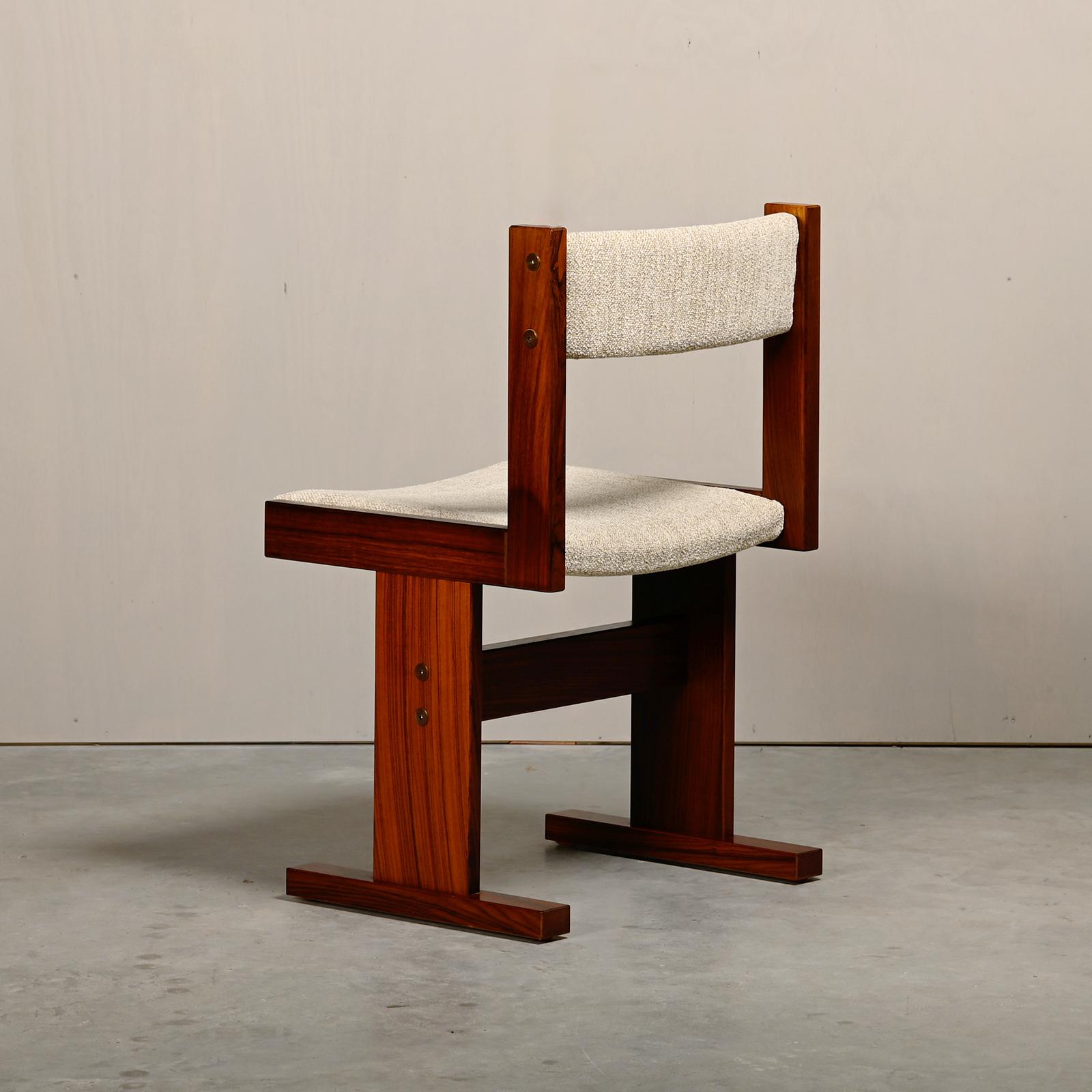 Late 20th Century Poul H. Poulsen set of 8 dining chairs in rosewood and fabric for Gangsø Møbler