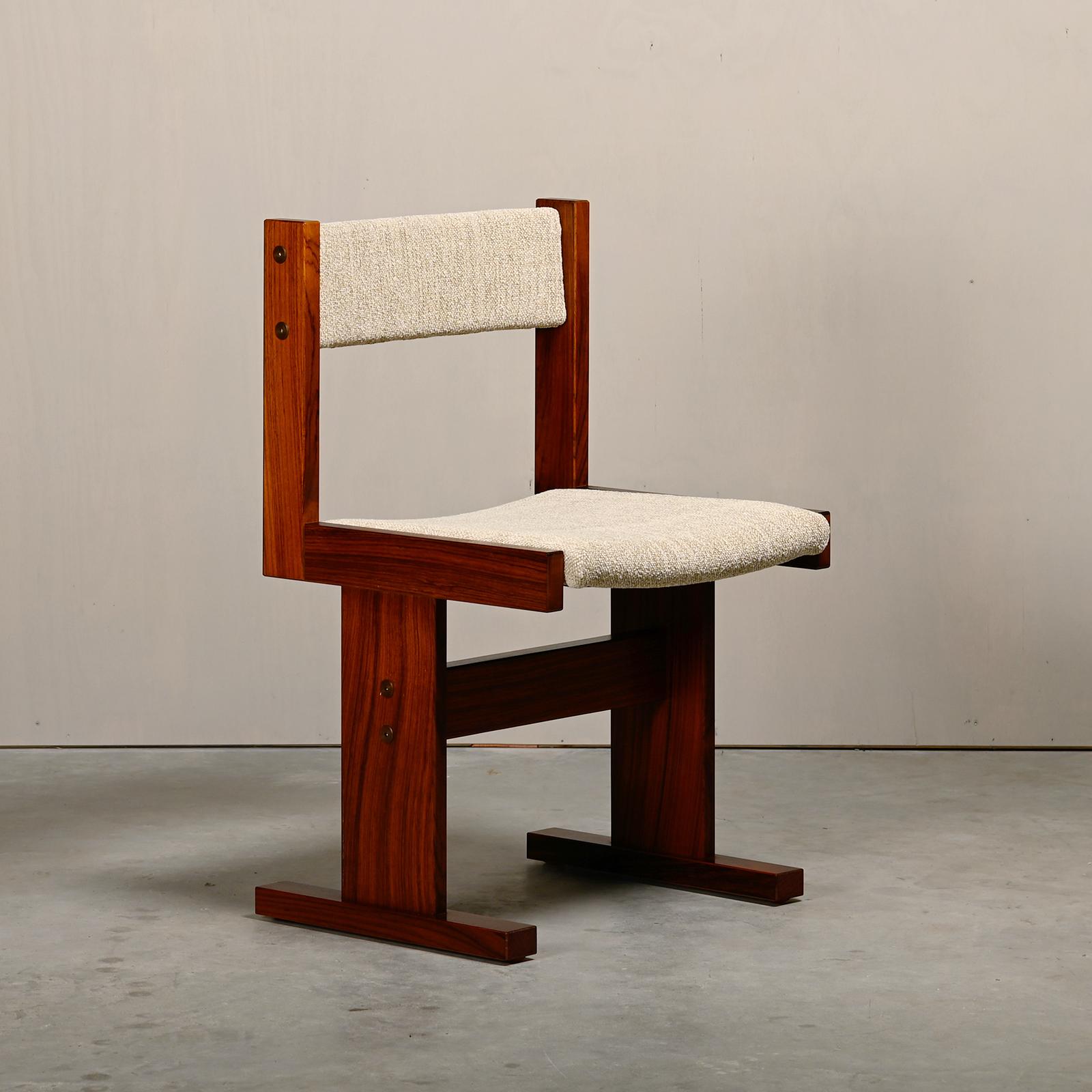 Poul H. Poulsen set of 8 dining chairs in rosewood and fabric for Gangsø Møbler 2