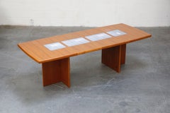 Poul H Poulsen Tile-Top Expandable Dining Table by Gangsø Mobler, c 1980, Signed