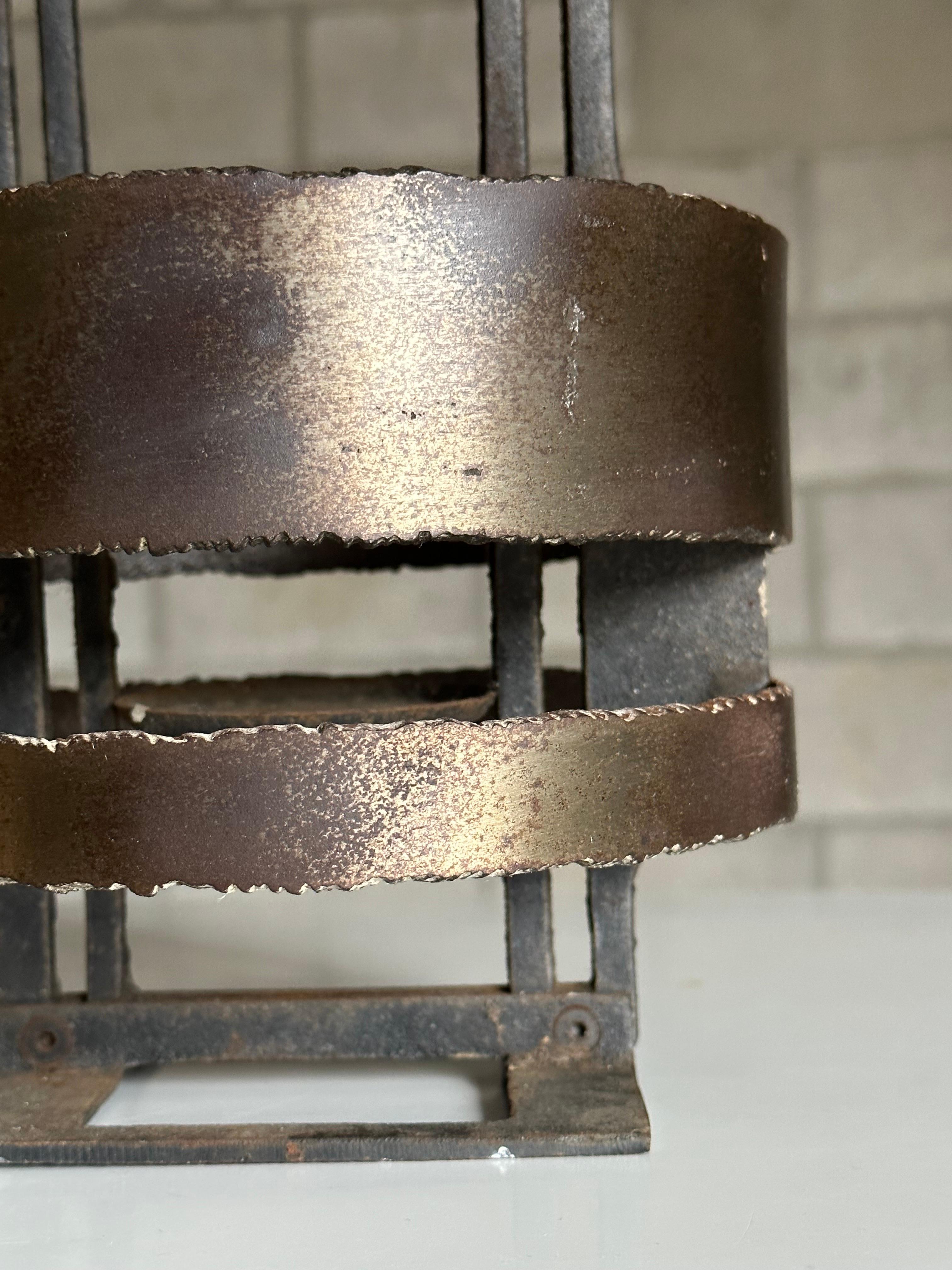 Poul Havgaard Brutalist Candle Holder in Iron and Steel For Sale 5