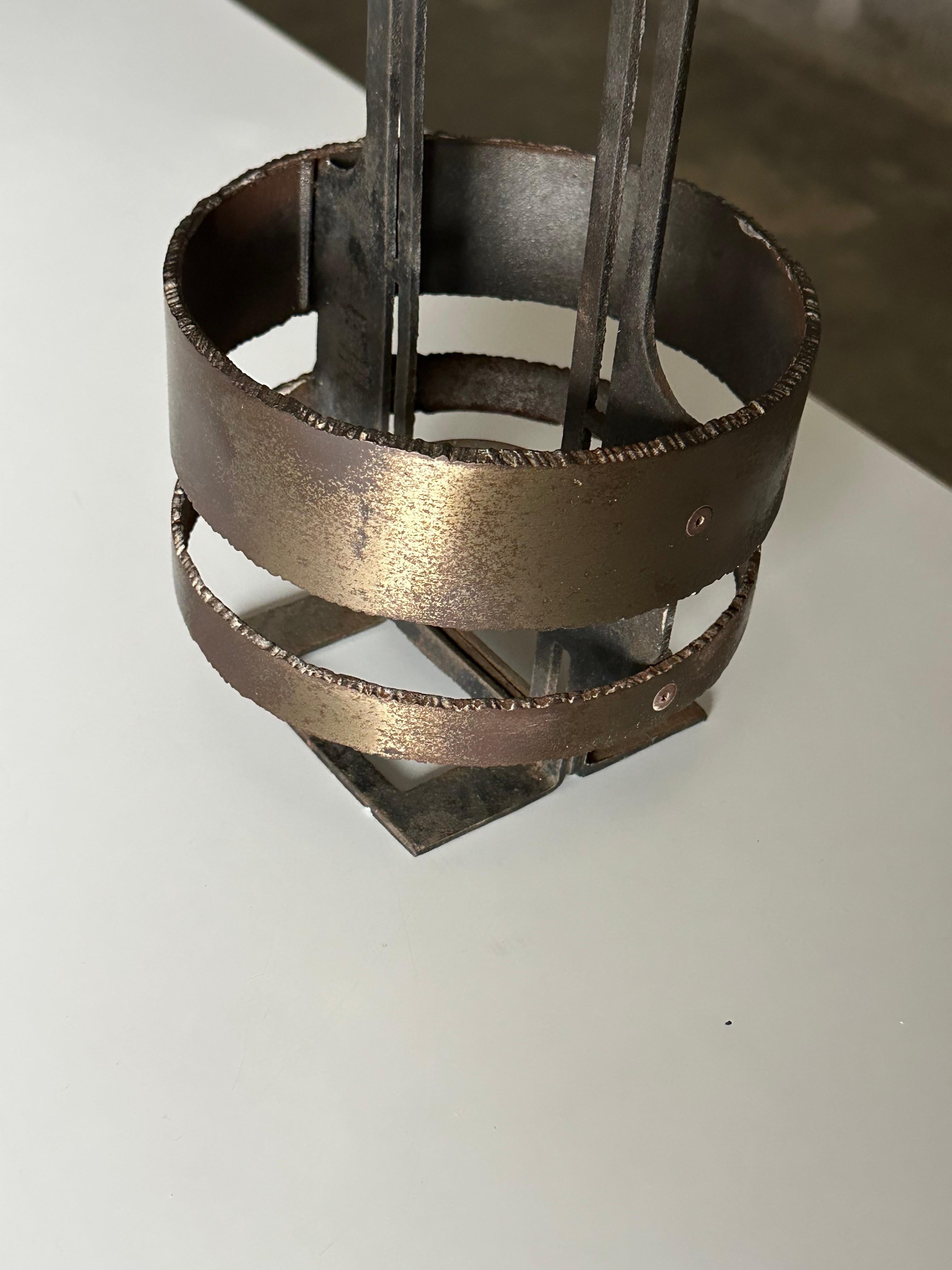 Poul Havgaard Brutalist Candle Holder in Iron and Steel For Sale 1
