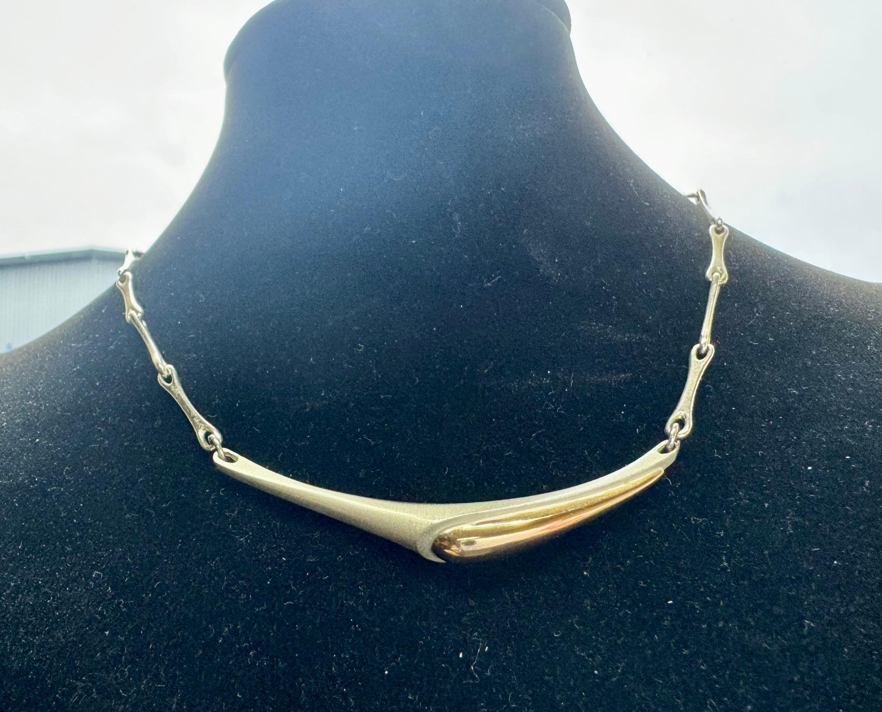 Poul Havgaard Lapponia Finland Consignment Necklace Sterling and Gold.  For Sale 5