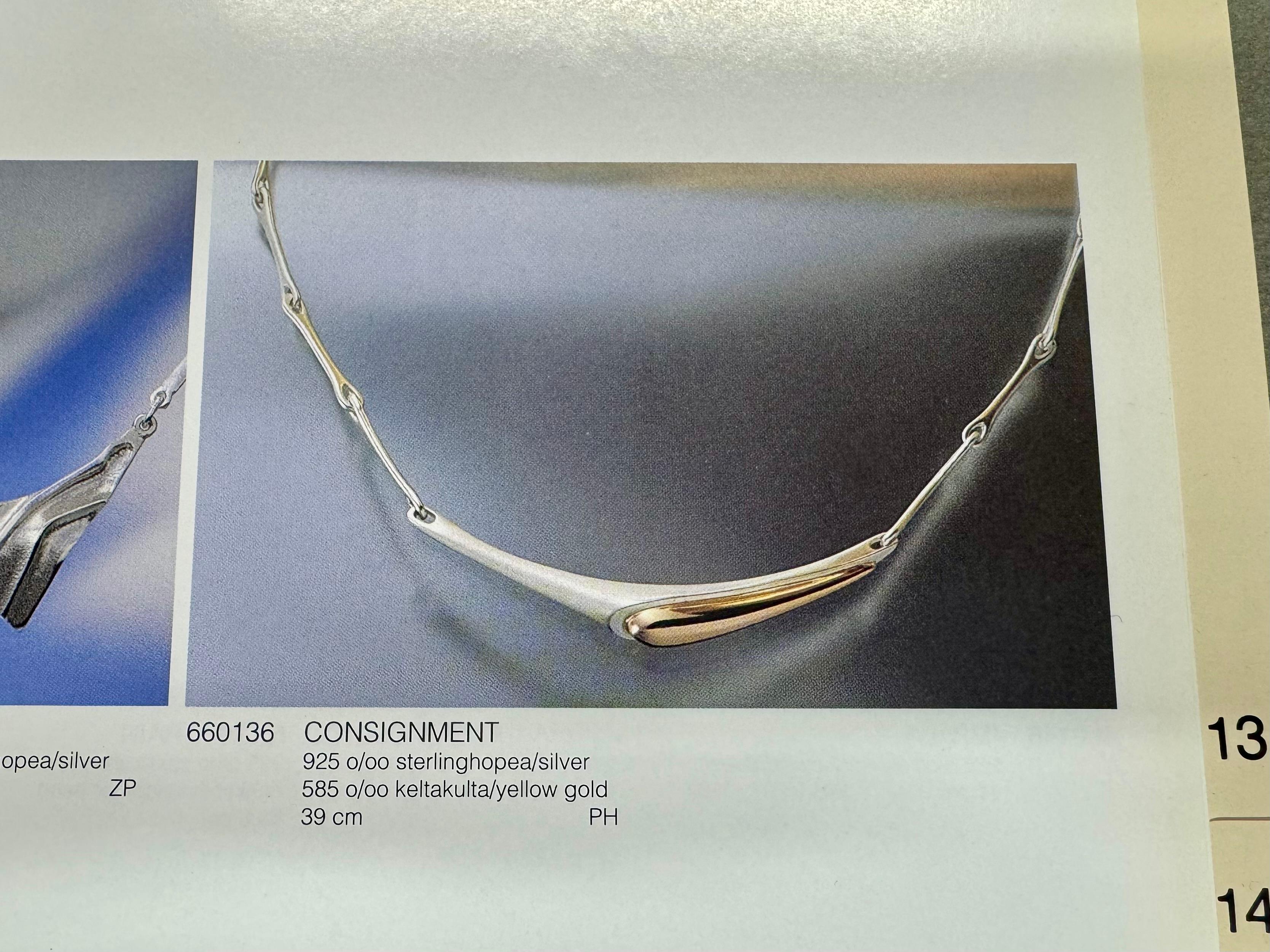 Poul Havgaard Lapponia of Finland Collana in argento e oro. in vendita 8