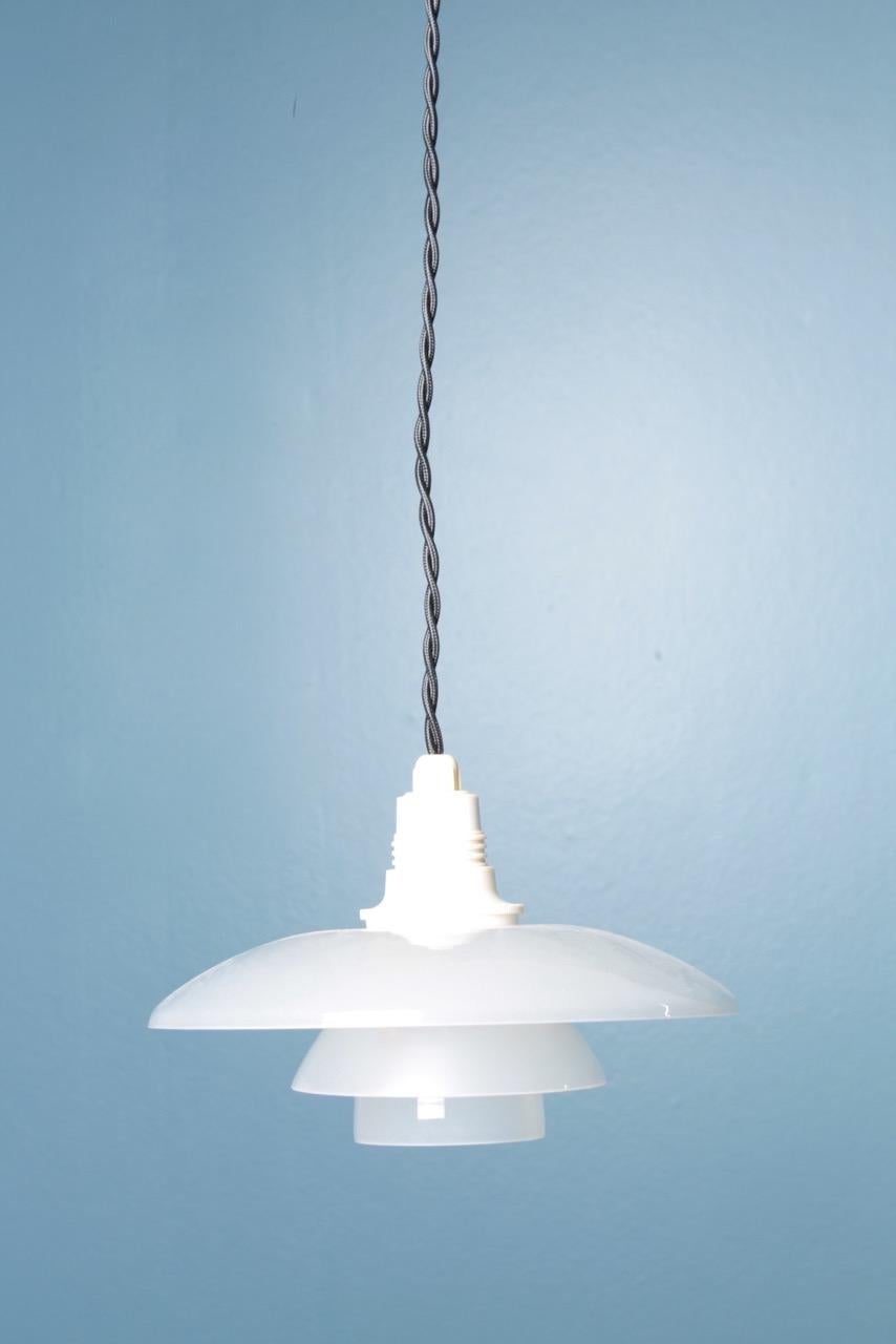 Poul Henningsen 2/1 Pendant with Glass Shades, 1940s 1