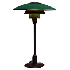 Vintage Poul Henningsen 3/2 Table Lamp, Green