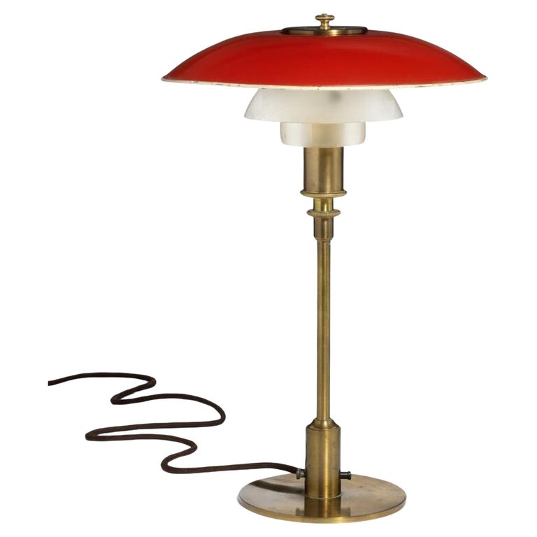 Poul Henningsen 3/2 Table Lamp of Patinated Brass. Pat. Appl. 1926-1928,  Denmark at 1stDibs