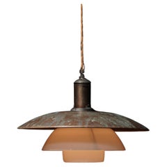 Poul Henningsen 4/3 Copper & Opal Glass Pendant