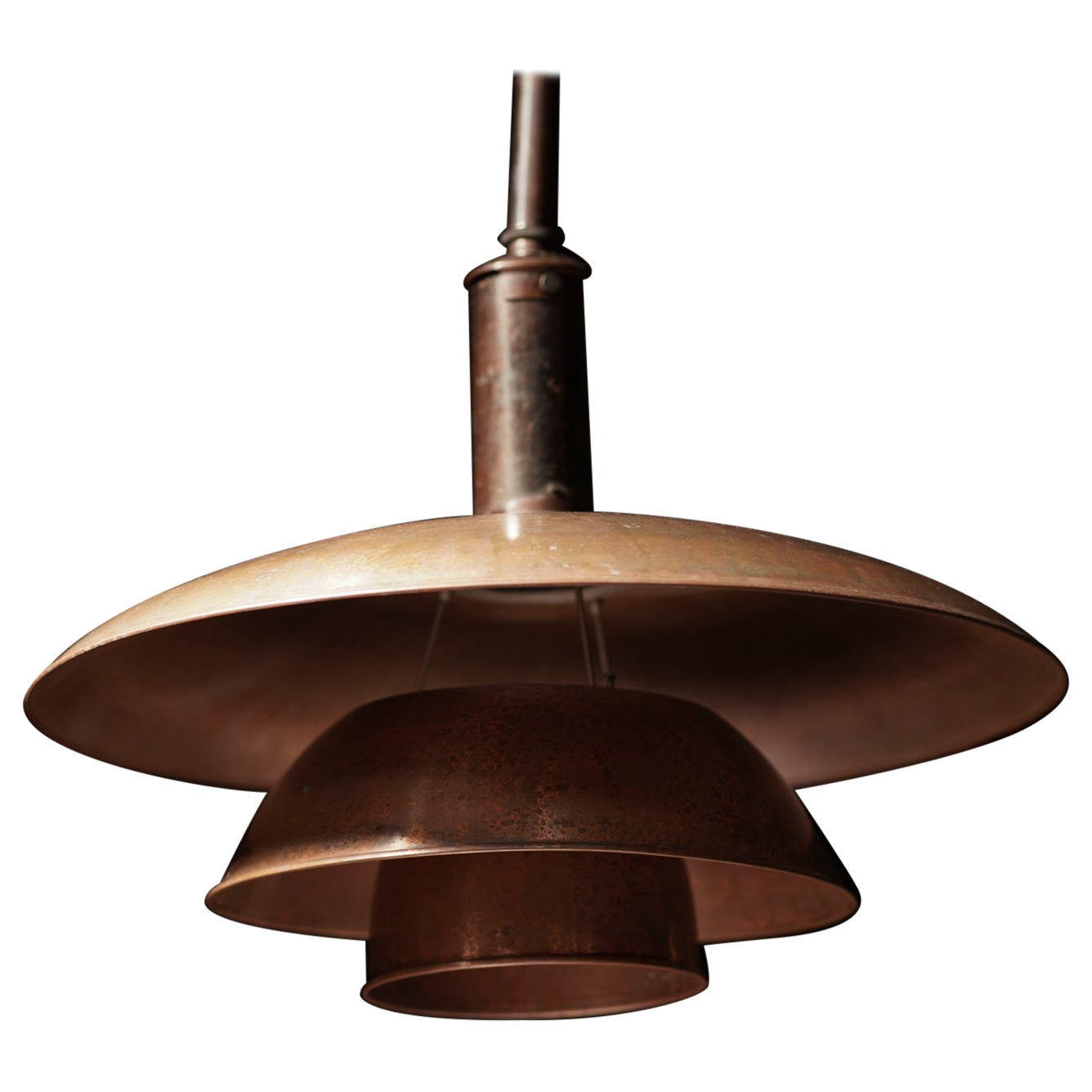 Poul Henningsen 5/5 Luce a sospensione in patina rossa