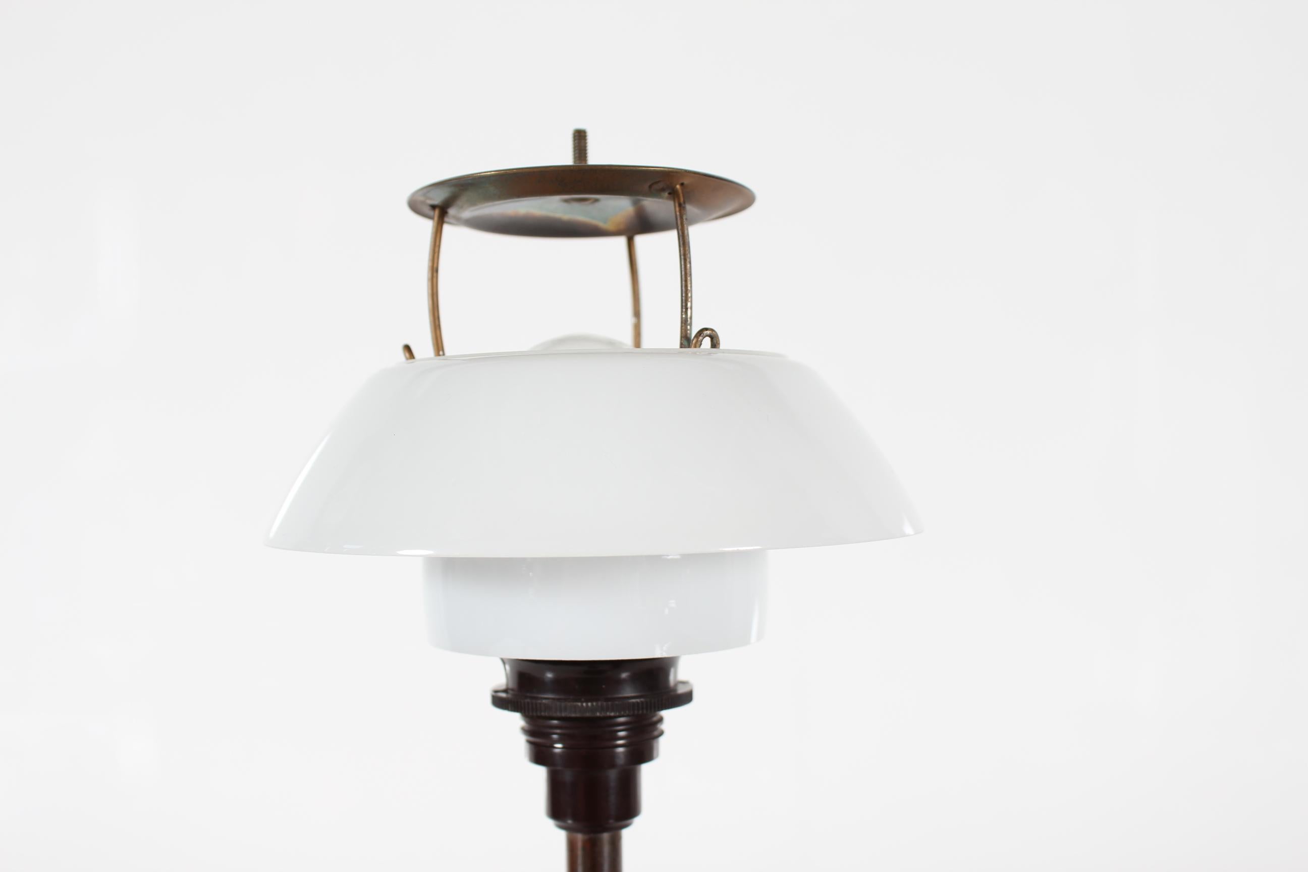 Poul Henningsen Art Deco PH Table Lamp PH 3½/2 Patinated Brass and Copper 1930s For Sale 5