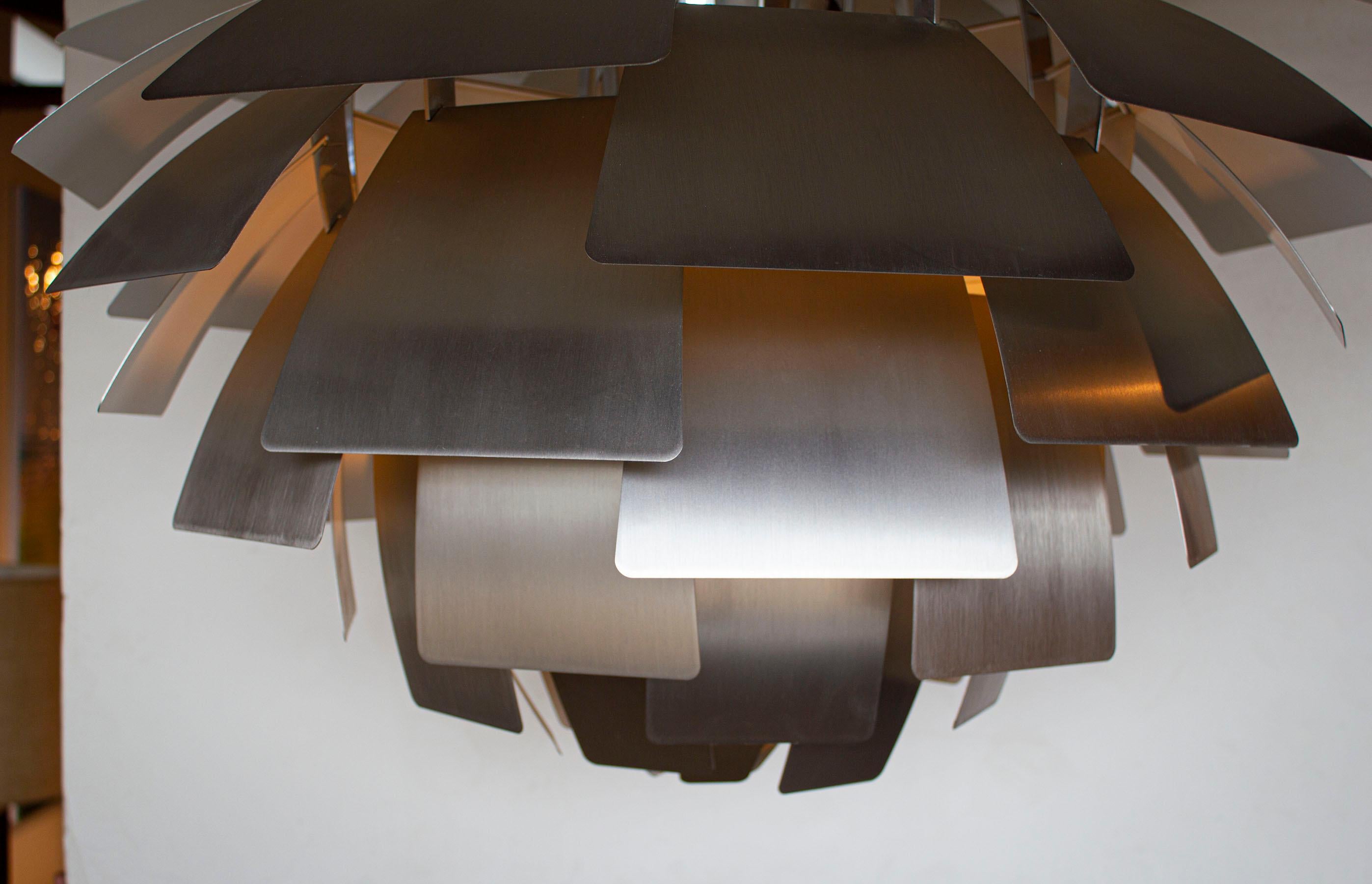 Contemporary Poul Henningsen Artichoke Chandelier in Brushed Steel for Louis Poulsen XL Size