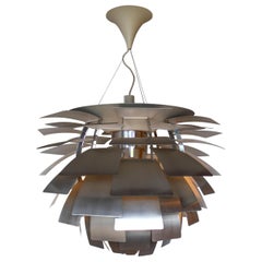 Poul Henningsen Artichoke Chandelier in Brushed Steel for Louis Poulsen XL Size