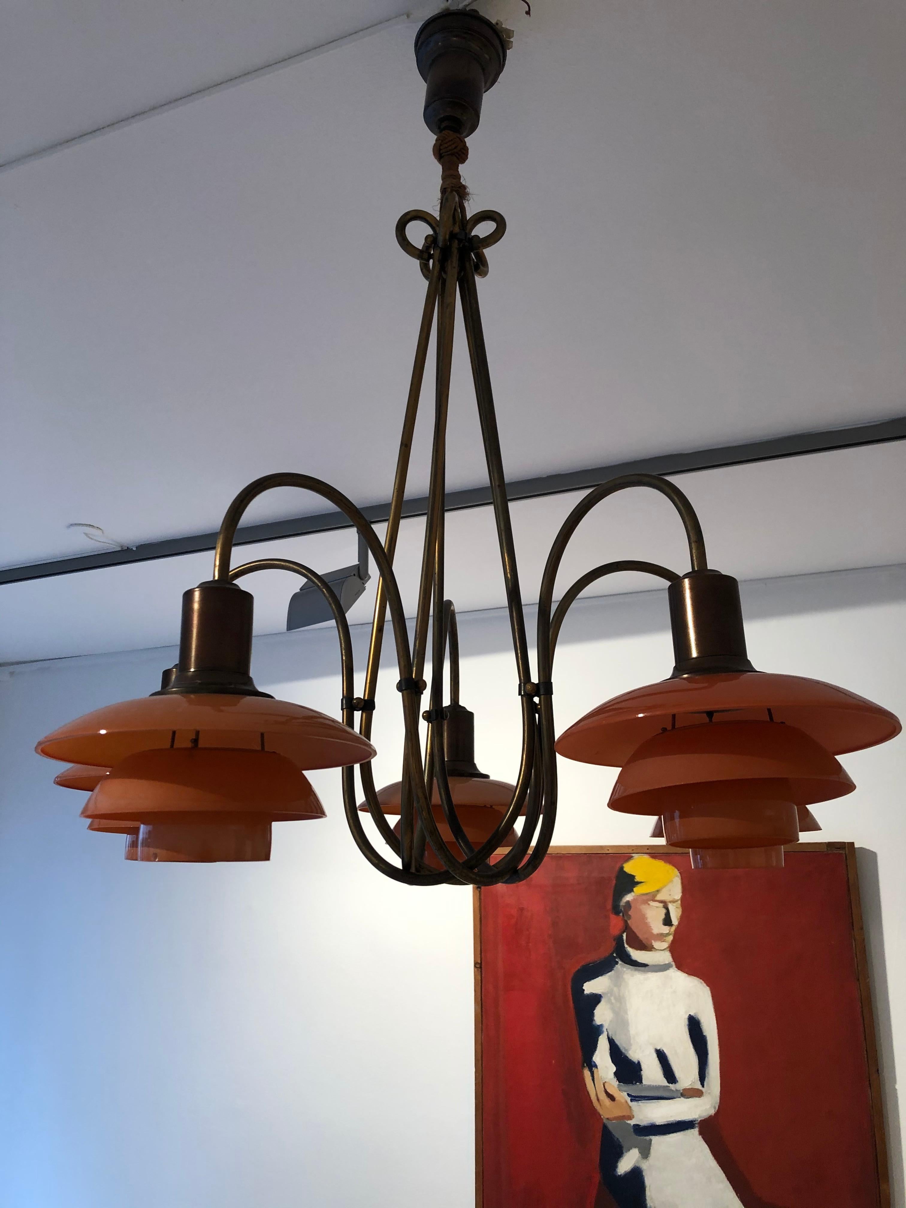 Poul Henningsen 'Basket Crown' Ceiling Light for Louis Poulsen, 1930s 5