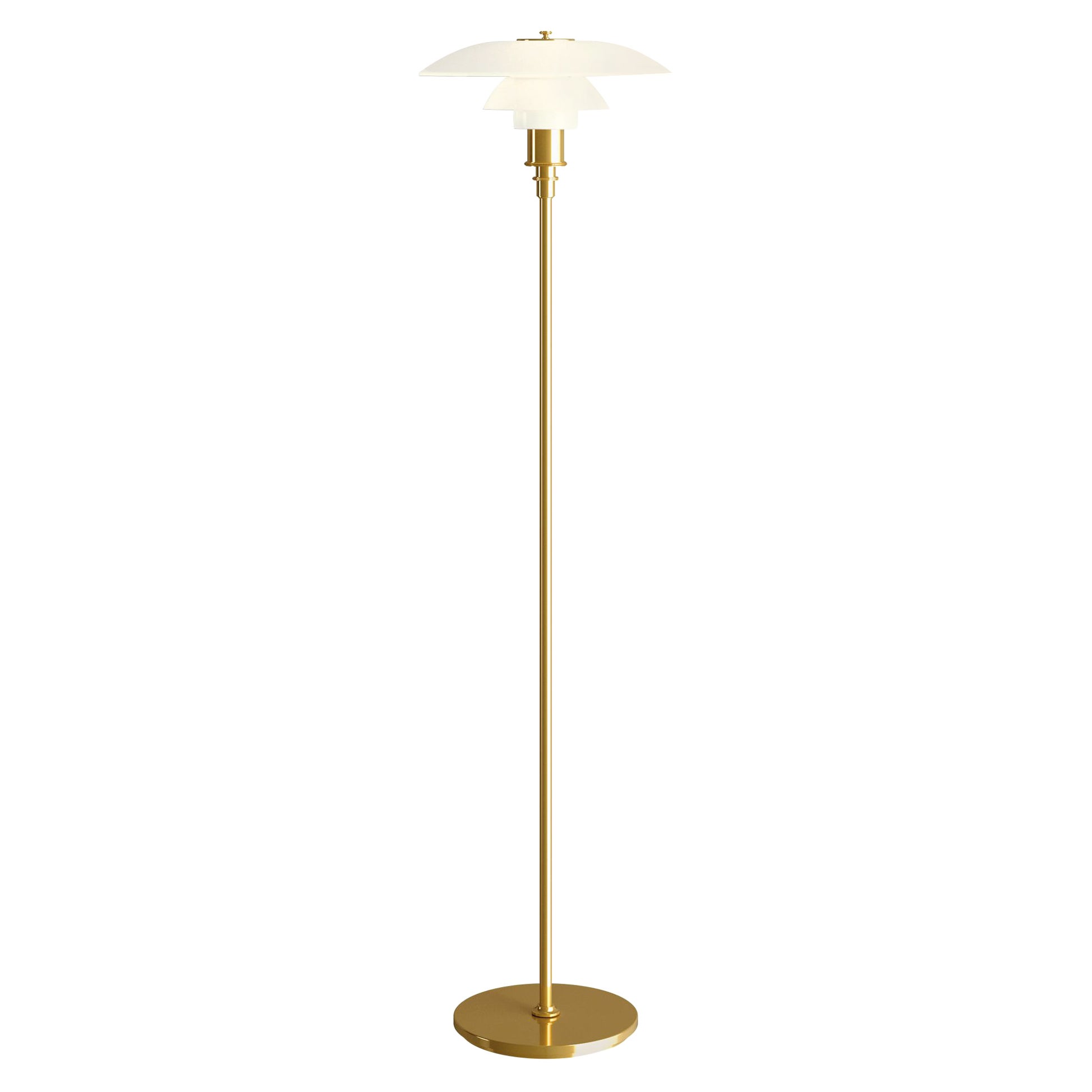 Poul Henningsen Brass and Glass 'PH 3½-2½' Floor Lamp for Louis Poulsen