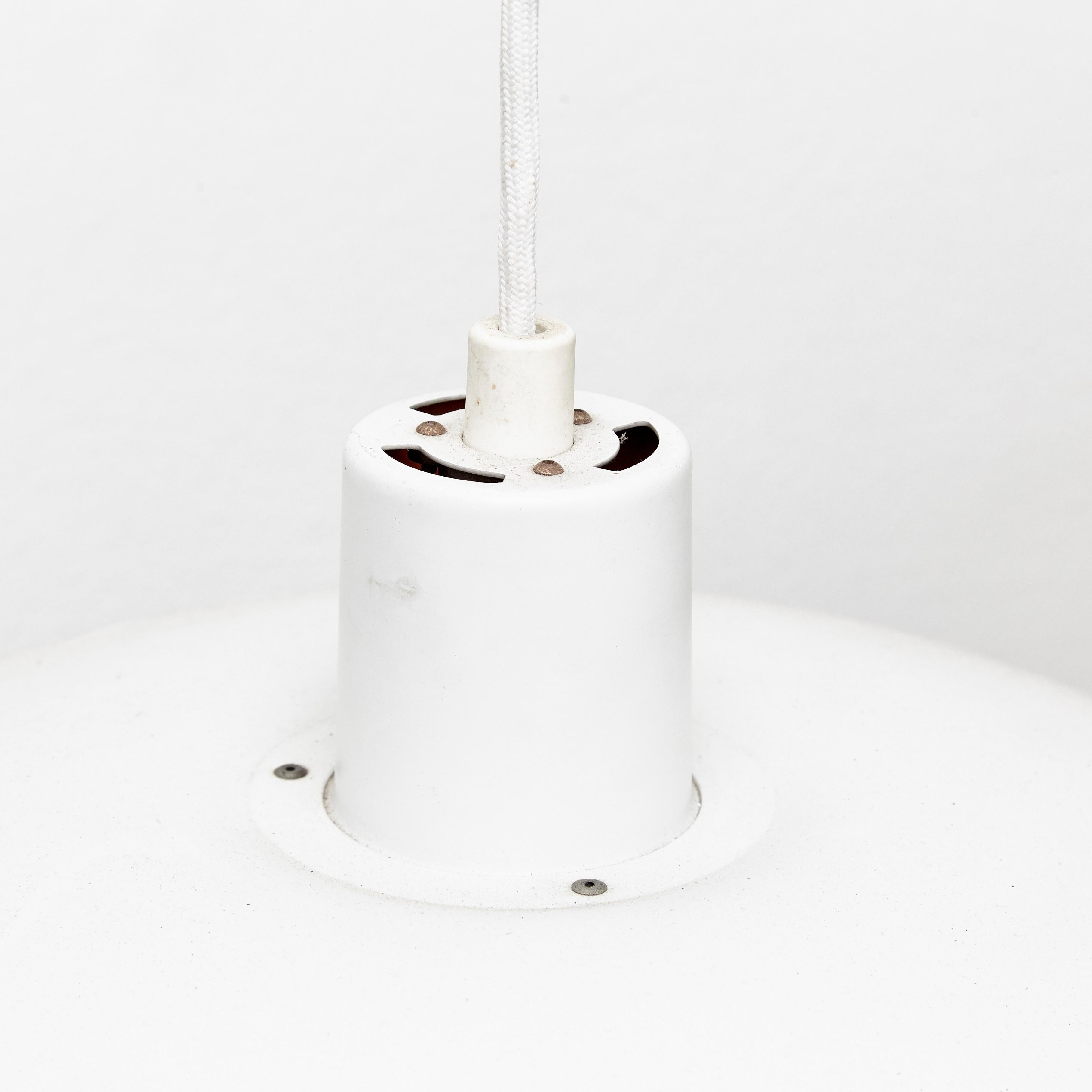 Mid-20th Century Poul Henningsen, Mid Century Modern, White and Orange Metal Ceiling Lamp 1960