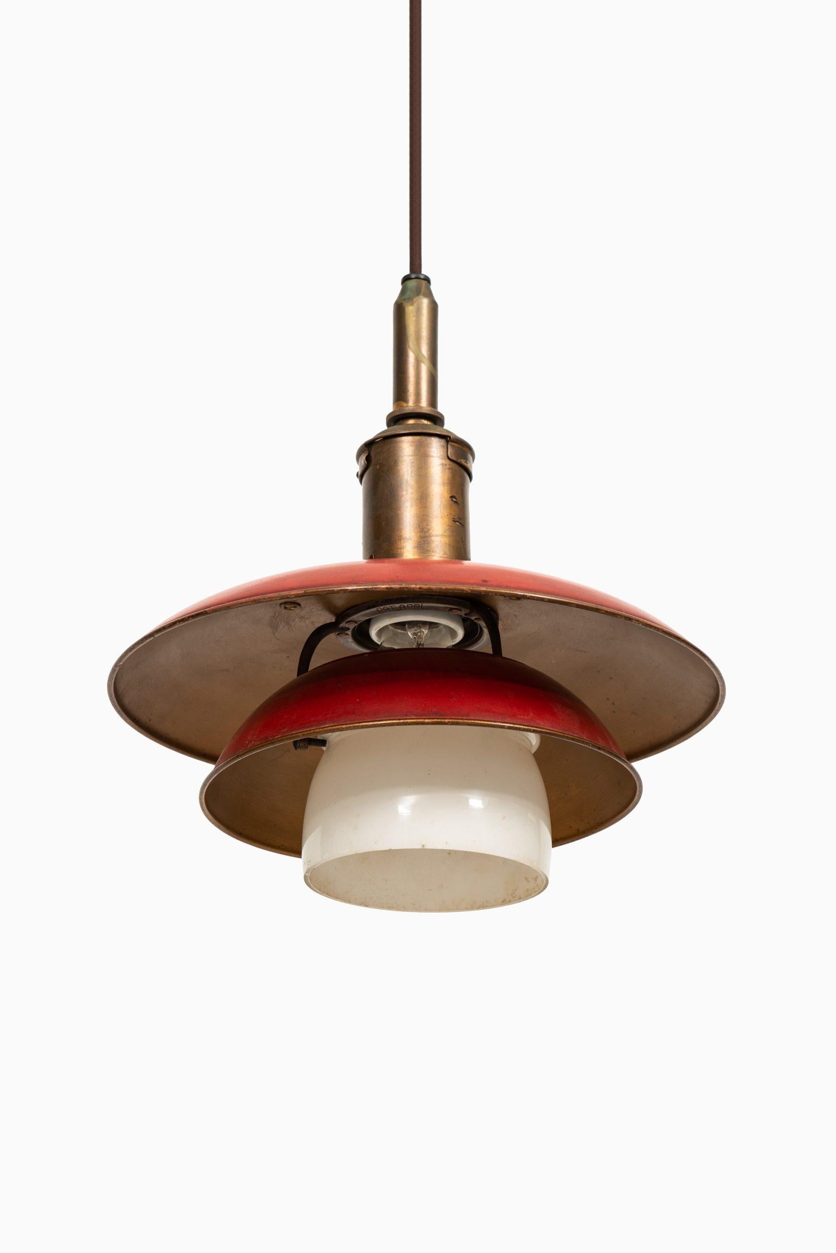 Rare ceiling lamp model PH-3/3 designed by Poul Henningsen. Produced by Louis Poulsen in Denmark. Marked “PAT. APPL”.