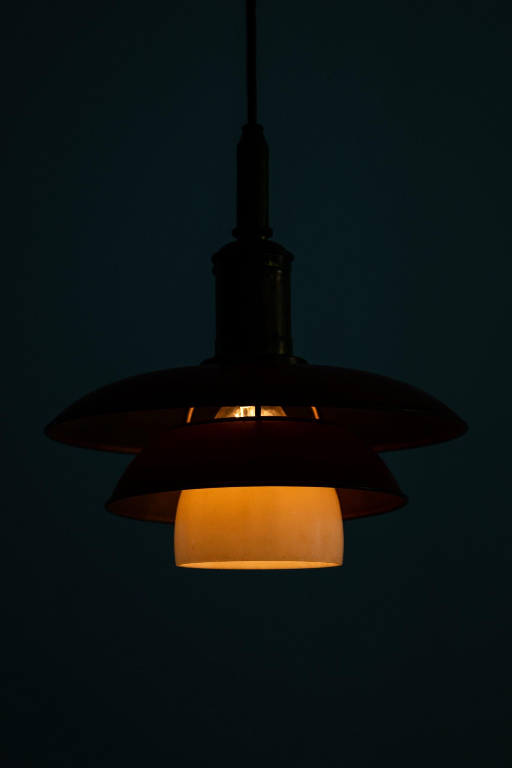 Brass Poul Henningsen Ceiling Lamp Model PH-3/3 Produced by Louis Poulsen in Denmark For Sale