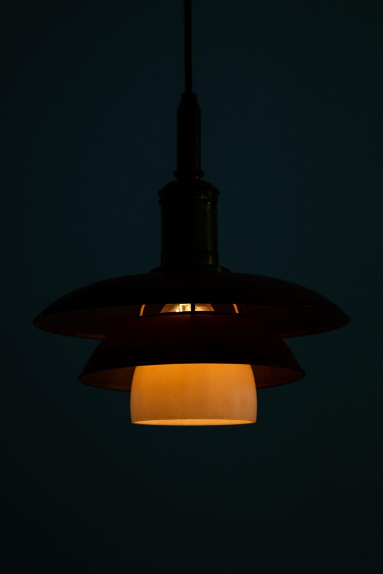 Brass Poul Henningsen Ceiling Lamp Model PH-3/3 Produced by Louis Poulsen in Denmark For Sale