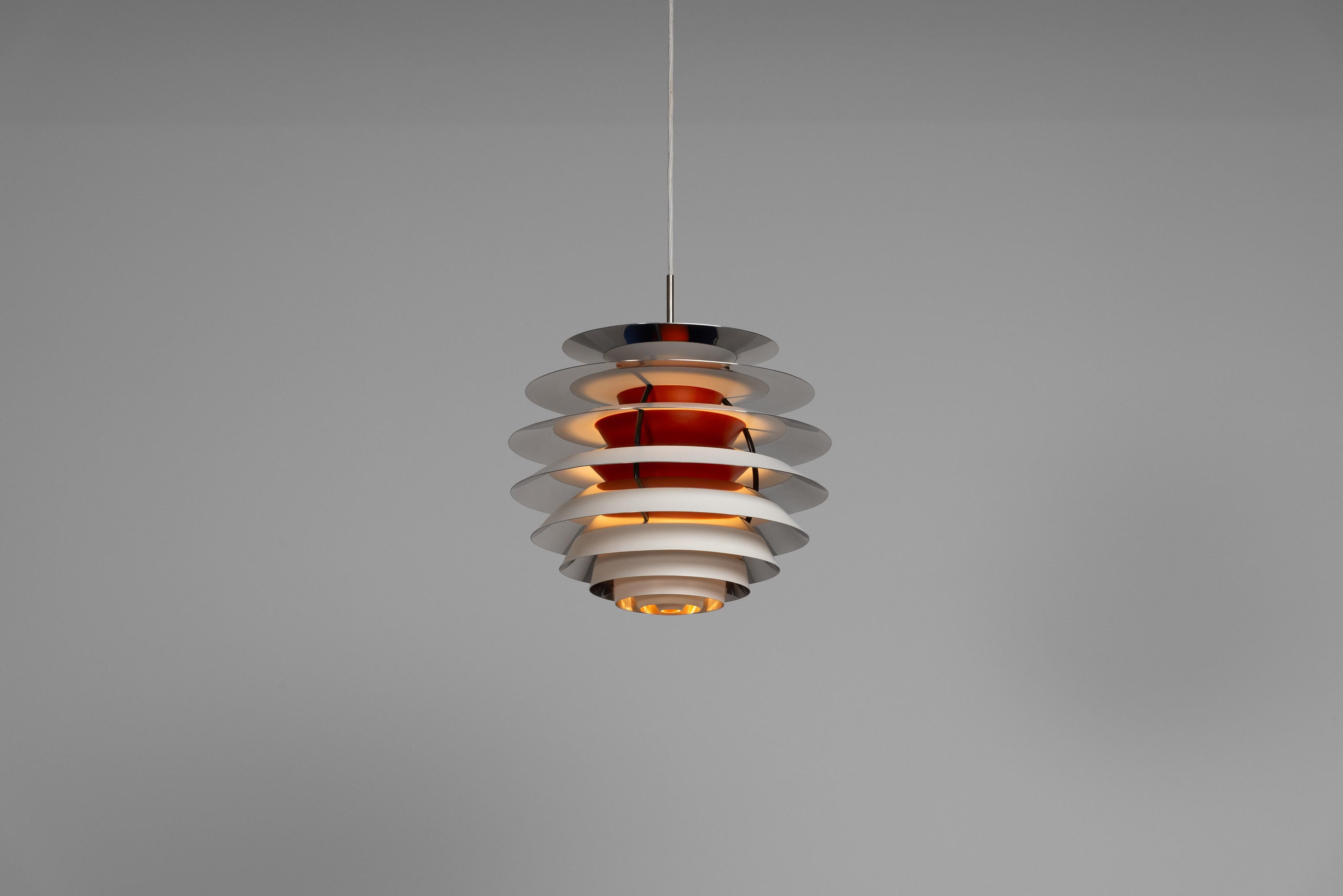 Danish Poul Henningsen contrast chandelier Louis Poulsen Denmark 1962 For Sale