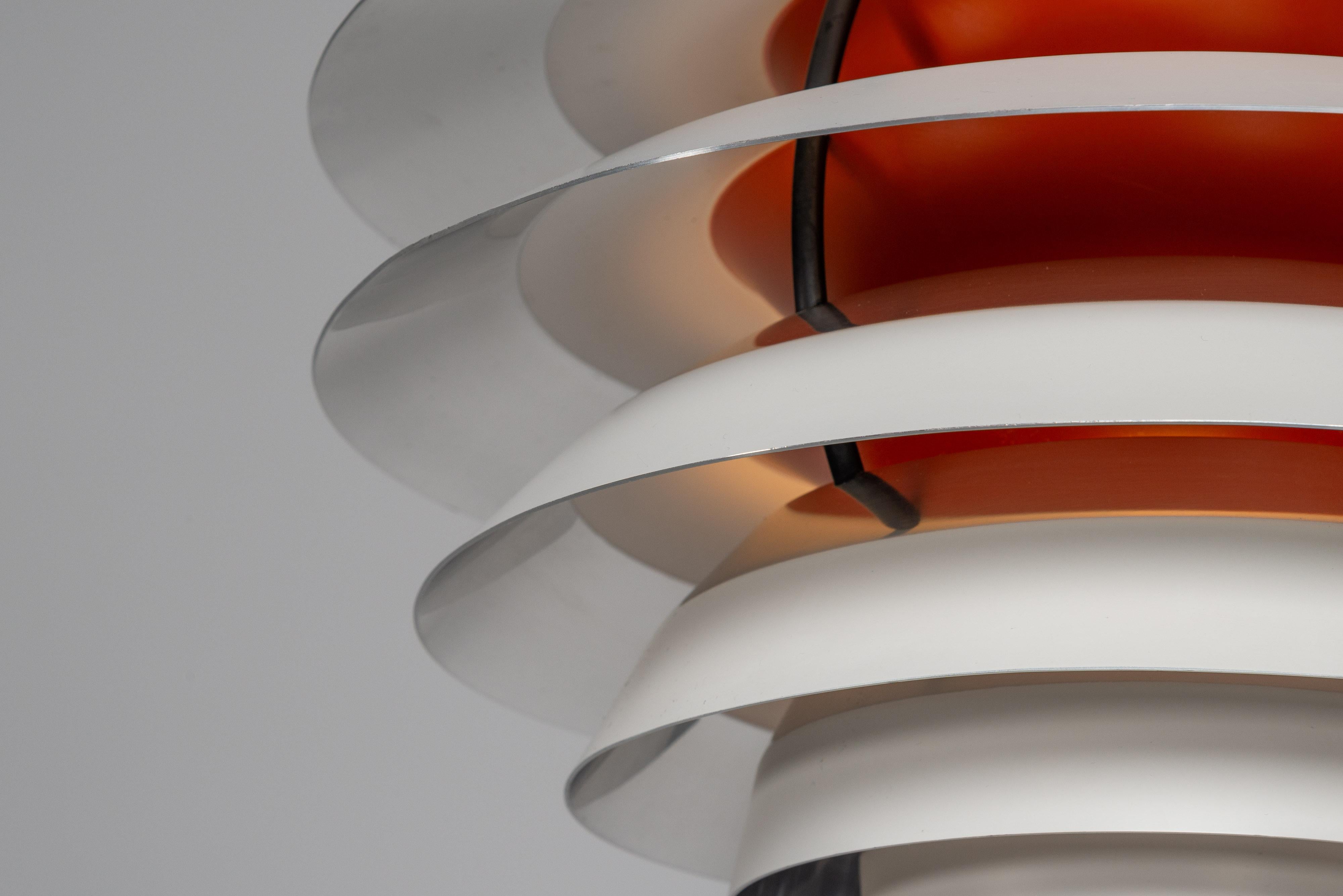 Cold-Painted Poul Henningsen contrast chandelier Louis Poulsen Denmark 1962 For Sale