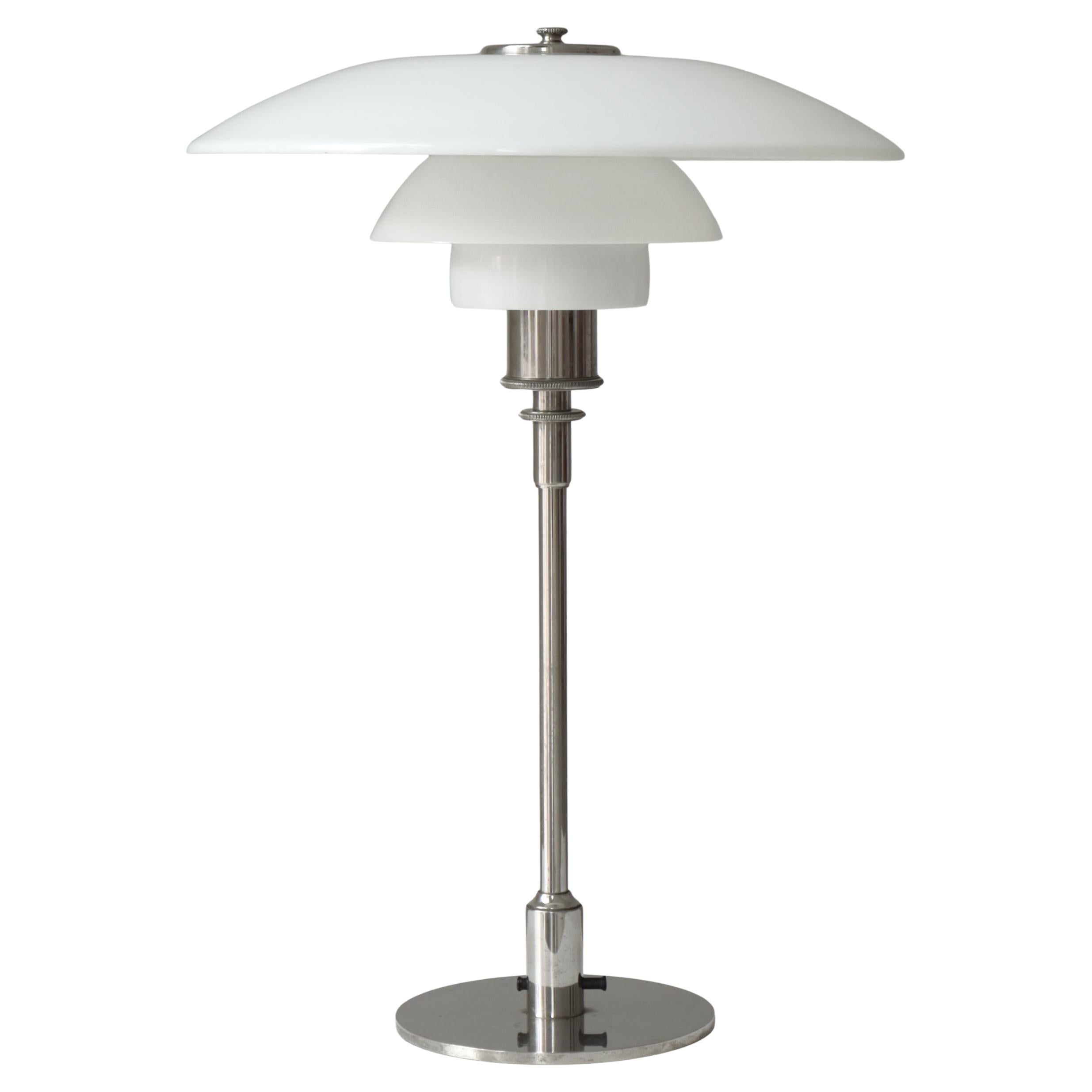 Poul Henningsen Early Pat. Appl. "PH-Lamp" Table Lamp in Chromed Brass, 1927 For Sale