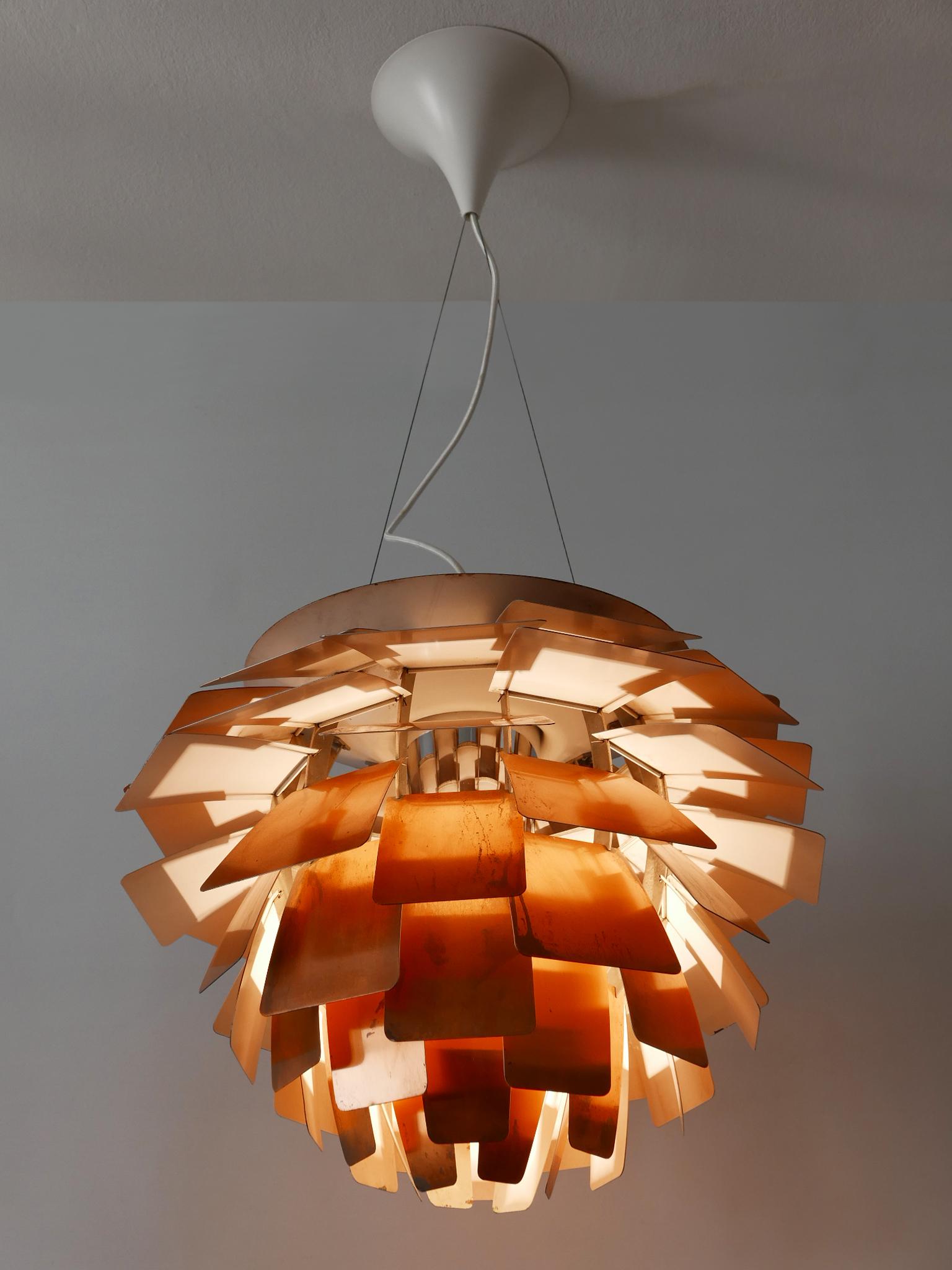 Poul Henningsen for Louis Poulsen Copper PH Artichoke Pendant Lamp or Chandelier For Sale 5