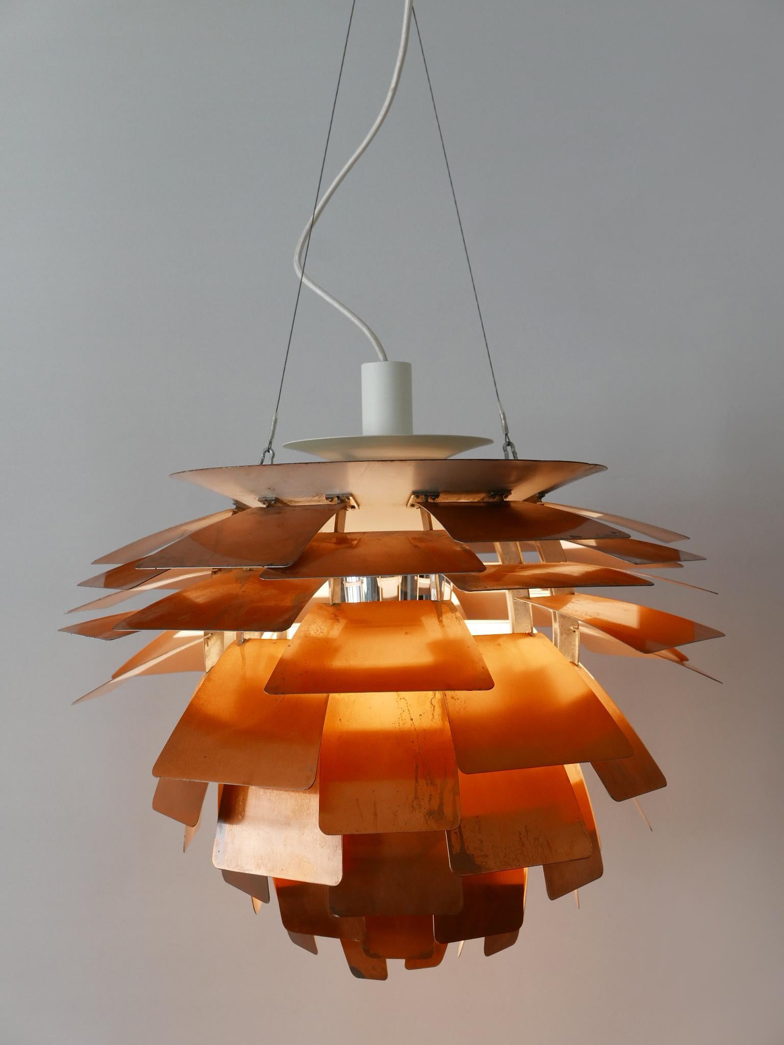 Scandinavian Modern Poul Henningsen for Louis Poulsen Copper PH Artichoke Pendant Lamp or Chandelier For Sale