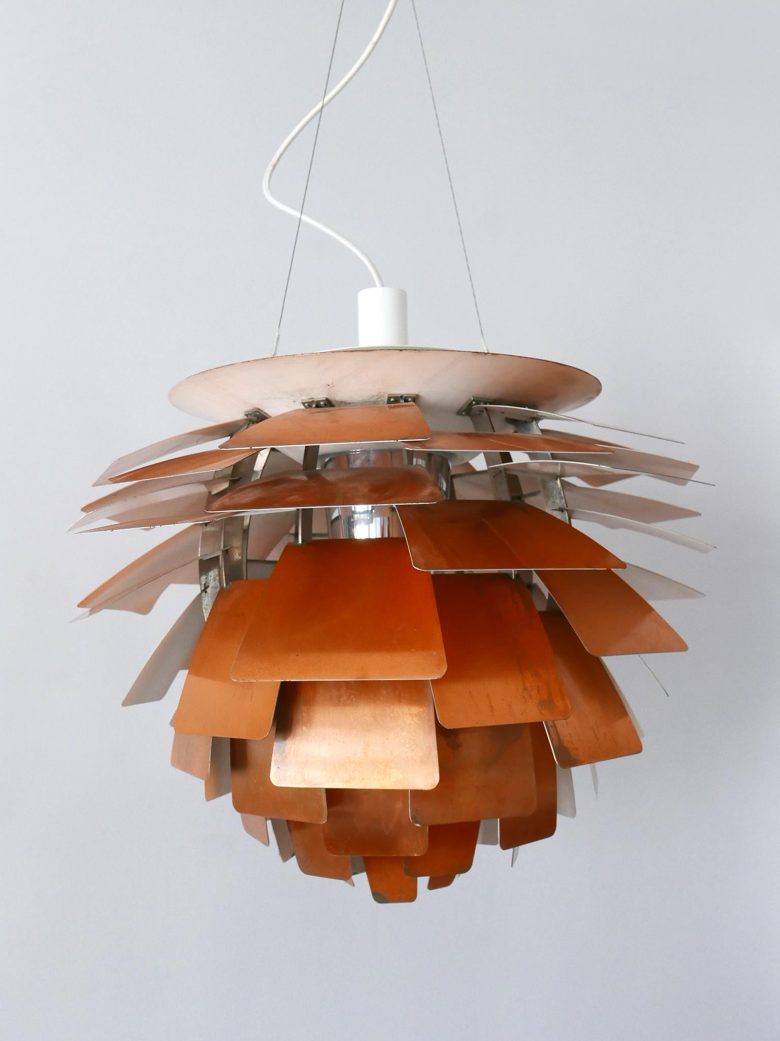 Danish Poul Henningsen for Louis Poulsen Copper PH Artichoke Pendant Lamp or Chandelier For Sale