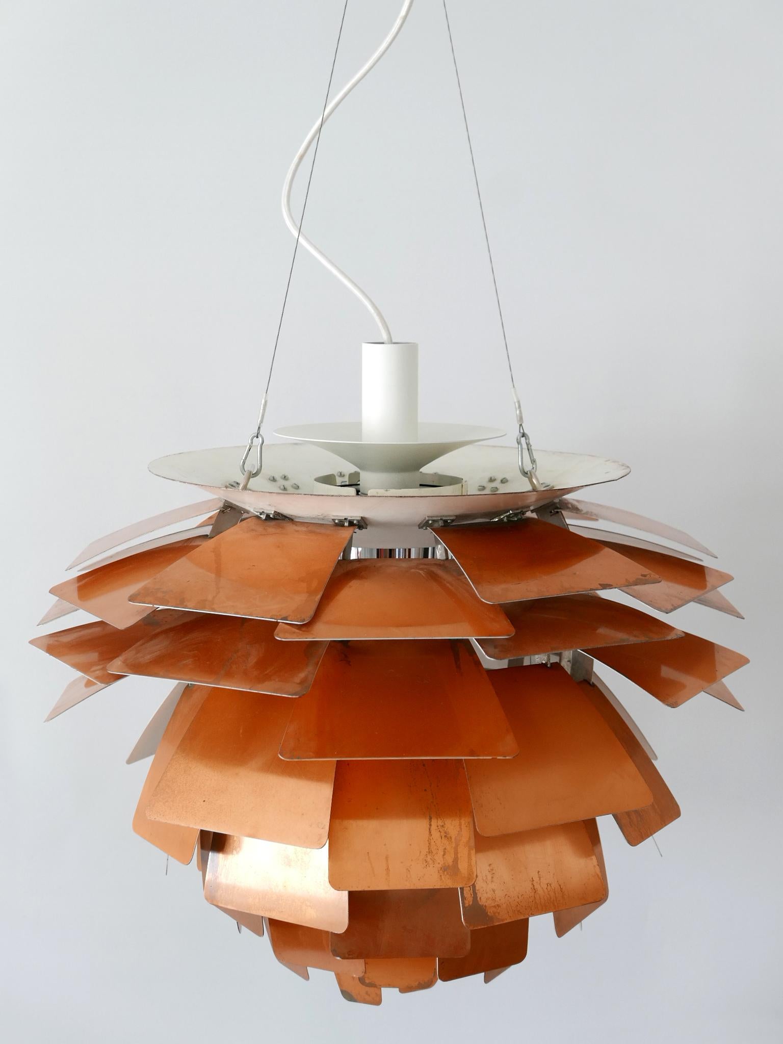 Contemporary Poul Henningsen for Louis Poulsen Copper PH Artichoke Pendant Lamp or Chandelier For Sale