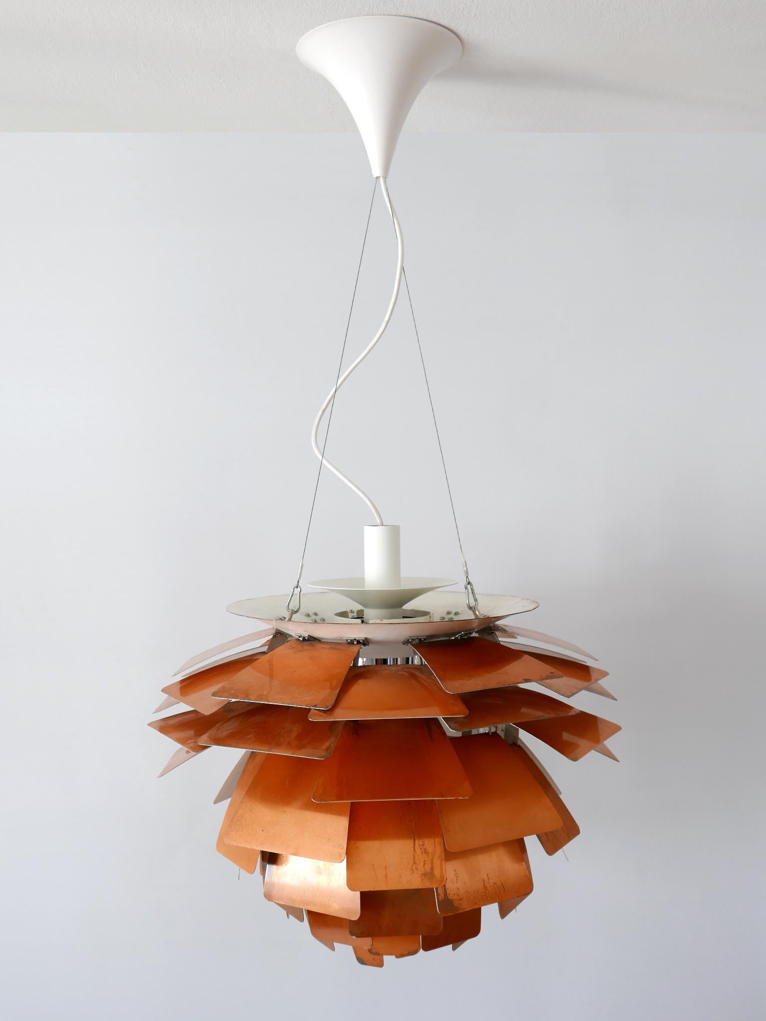 Aluminum Poul Henningsen for Louis Poulsen Copper PH Artichoke Pendant Lamp or Chandelier For Sale