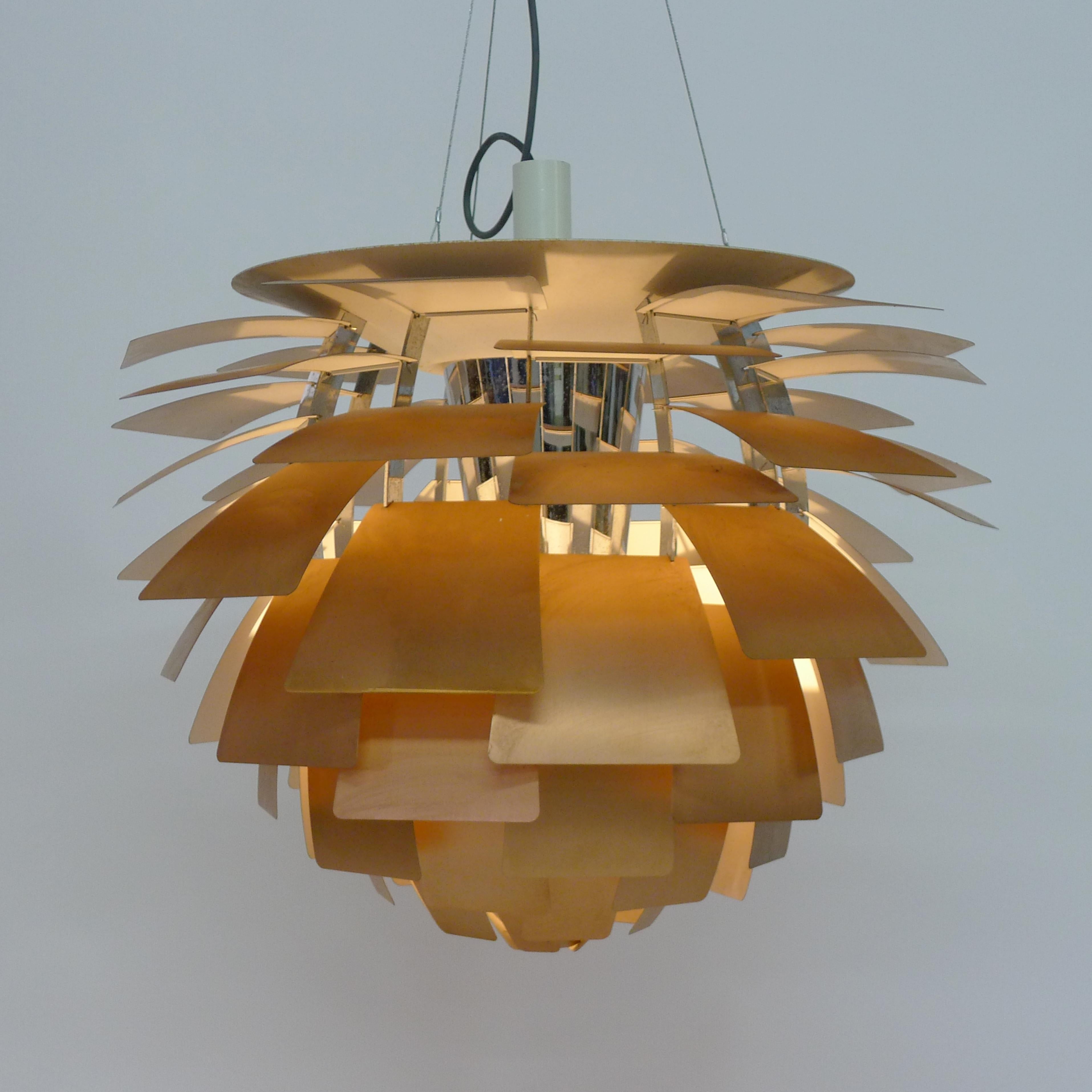 20th Century Poul Henningsen Large Copper Artichoke Pendant Light, by Louis Poulsen For Sale