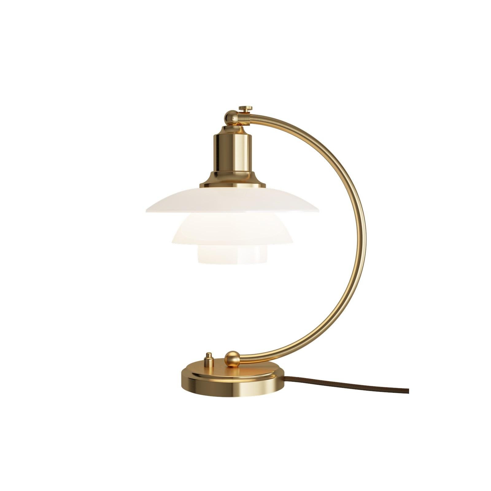 Scandinavian Modern Poul Henningsen LE Table Lamp Model PH 2/2 'Luna' by Louis Poulsen For Sale