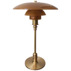 Poul Henningsen Amber & Brass PH 3/2 Table Lamp, Louis Poulsen