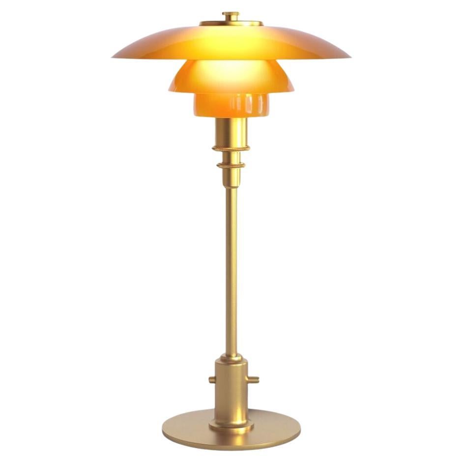 Lampe de bureau PH 2/1 en verre ambré Poul Henningsen pour Louis Poulsen