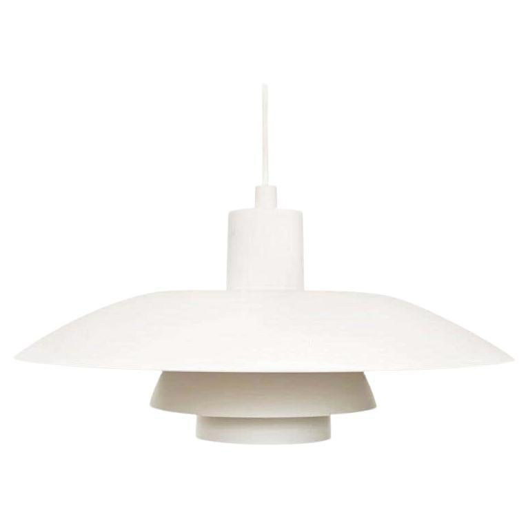 Poul Henningsen, Mid-Century Modern, White and Orange Metal Ceiling Lamp, 1960 For Sale