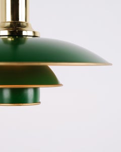 Poul Henningsen Pendant Lamp Model PH 3/2 Anniversary Edition Green Metal Shades