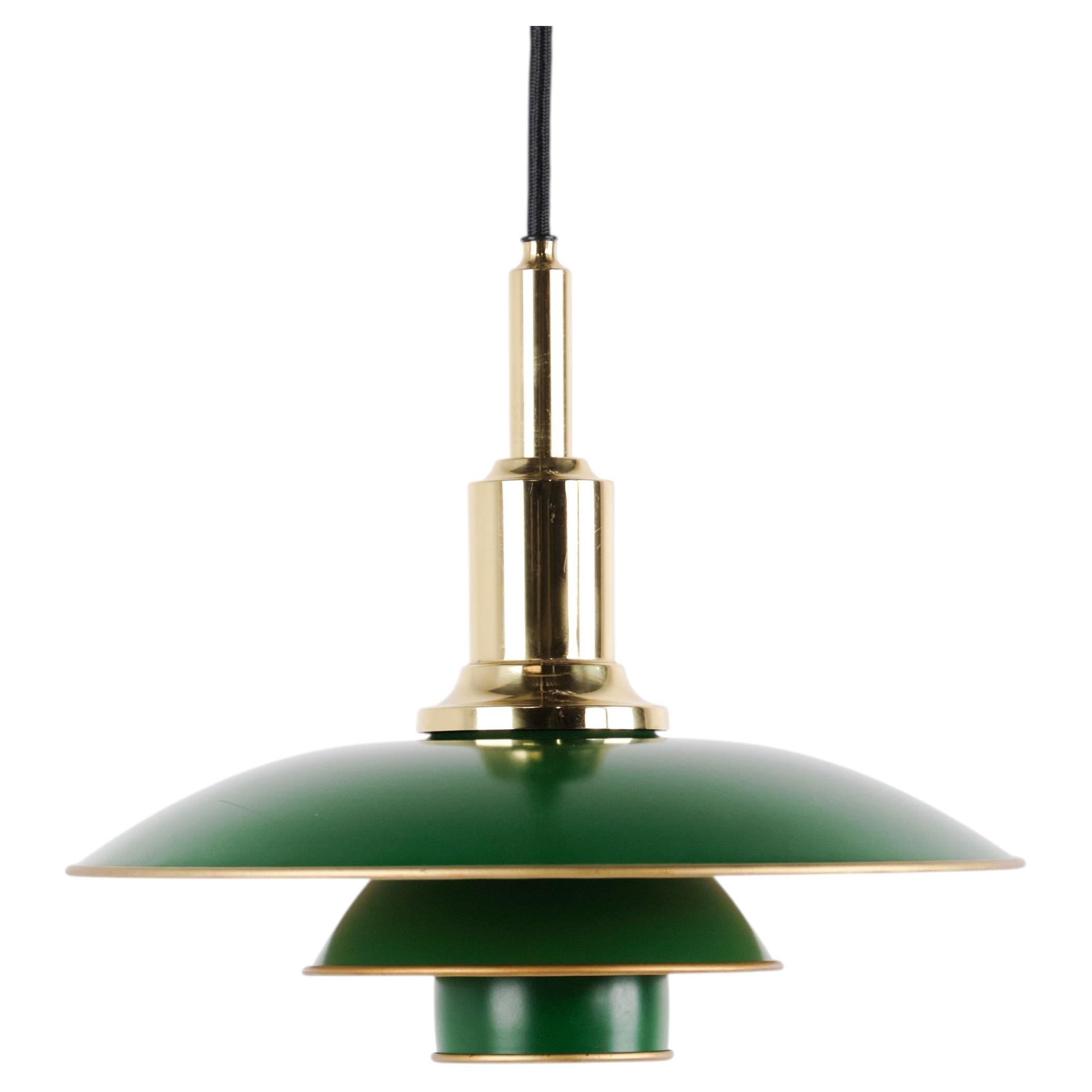 Poul Henningsen Pendant Lamp Model PH 3/2 Anniversary Edition Green Metal Shades