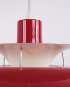 Poul Henningsen Pendant Model PH 5 in Red Lacquered Metal, Louis Poulsen