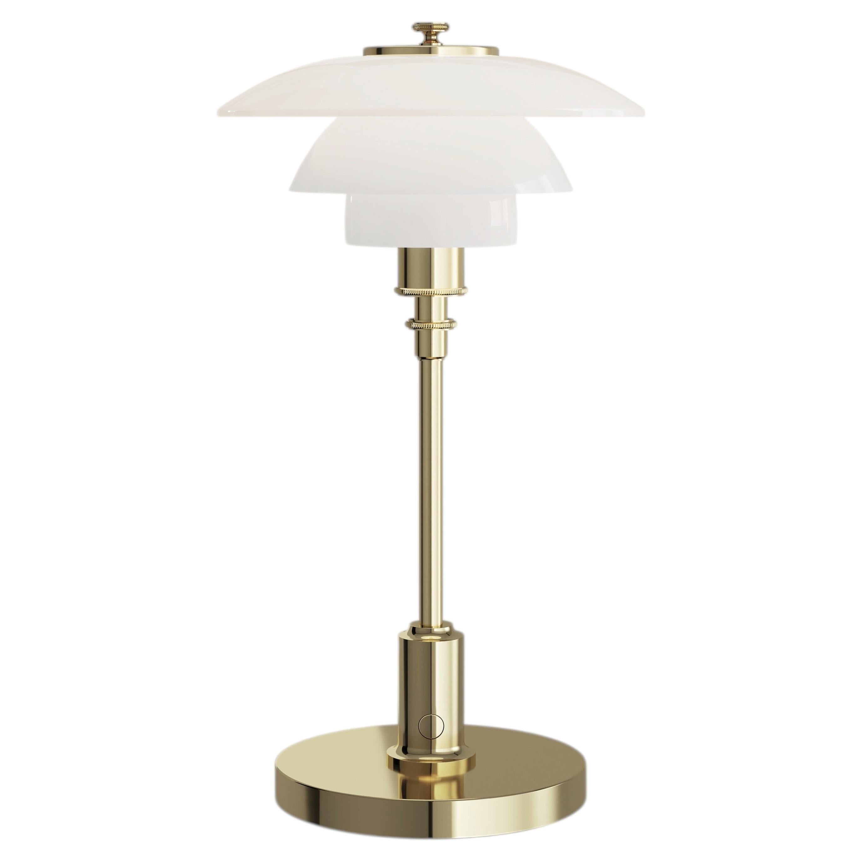 Poul Henningsen 'PH 1/1' Portable Glass & Brass Table Lamp for Louis Poulsen