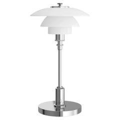 Poul Henningsen 'PH 1/1' Portable Glass & Chrome Table Lamp for Louis Poulsen