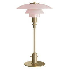 Lámpara de mesa Poul Henningsen 'PH 2/1' de latón y cristal en rosa pálido para Louis Poulsen