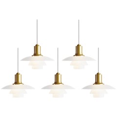 Poul Henningsen PH 2/1 Brass & Glass Pendant for Louis Poulsen