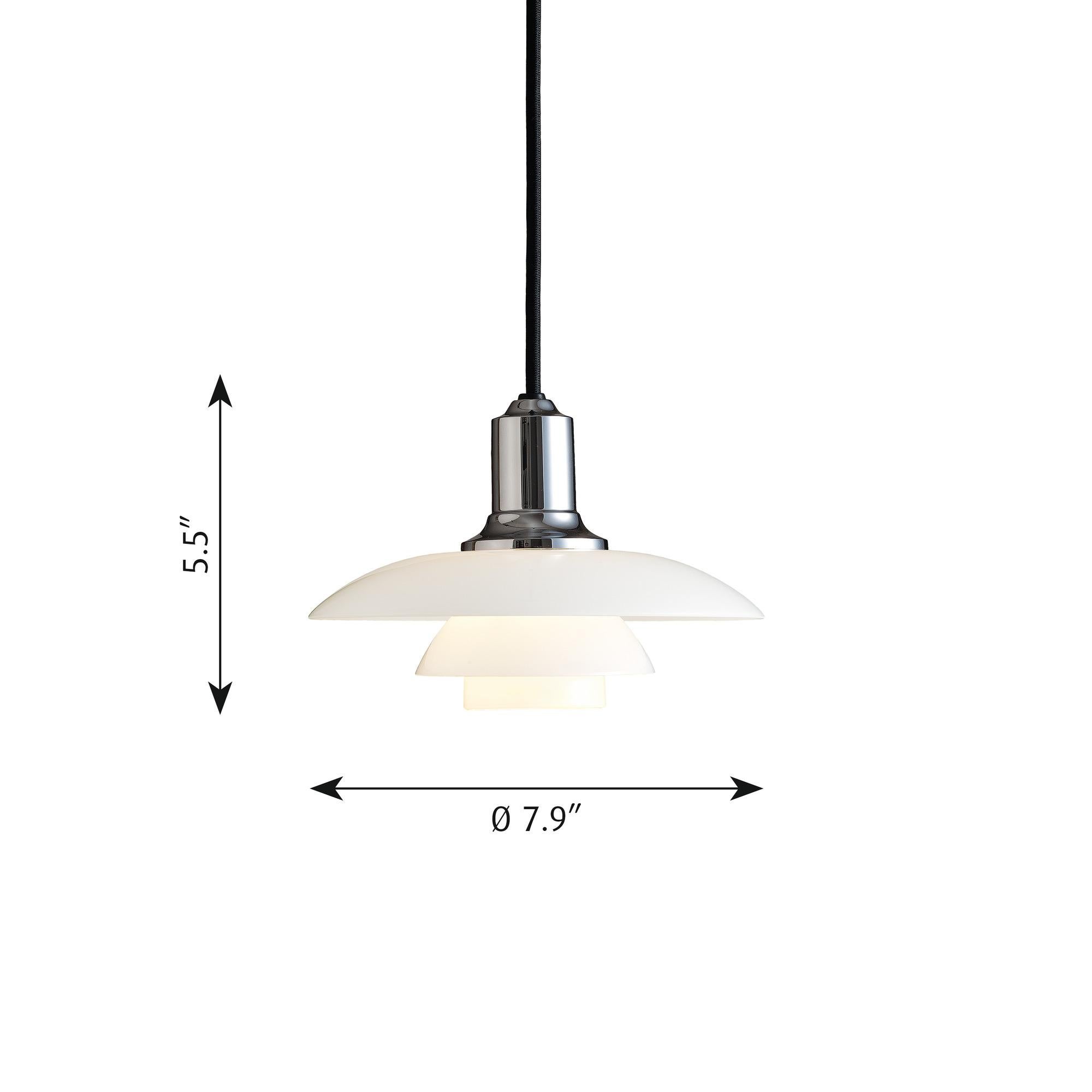 Lampe à suspension en verre PH 2/1 Poul Henningsen pour Louis Poulsen en noir métallisé en vente 4