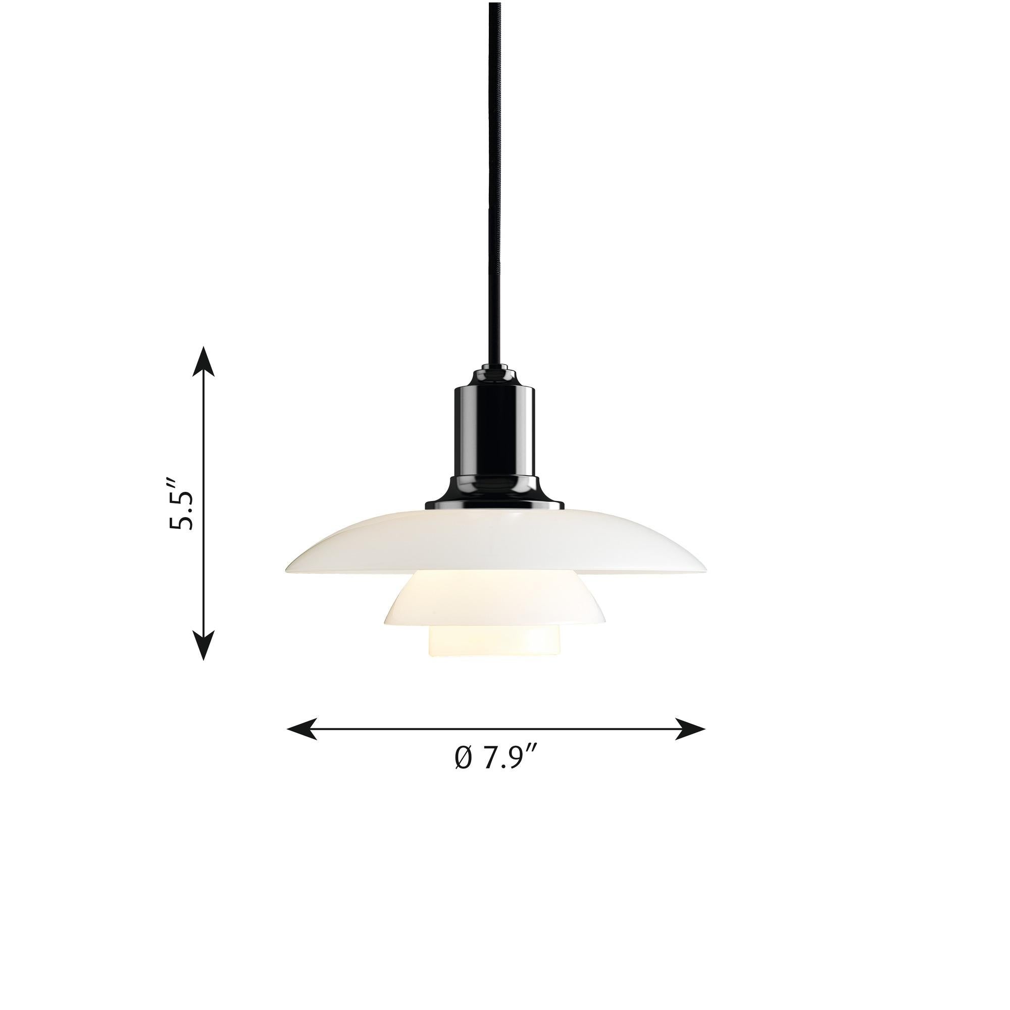 Contemporary Poul Henningsen PH 2/1 Glass Pendant for Louis Poulsen in Black Metallized For Sale