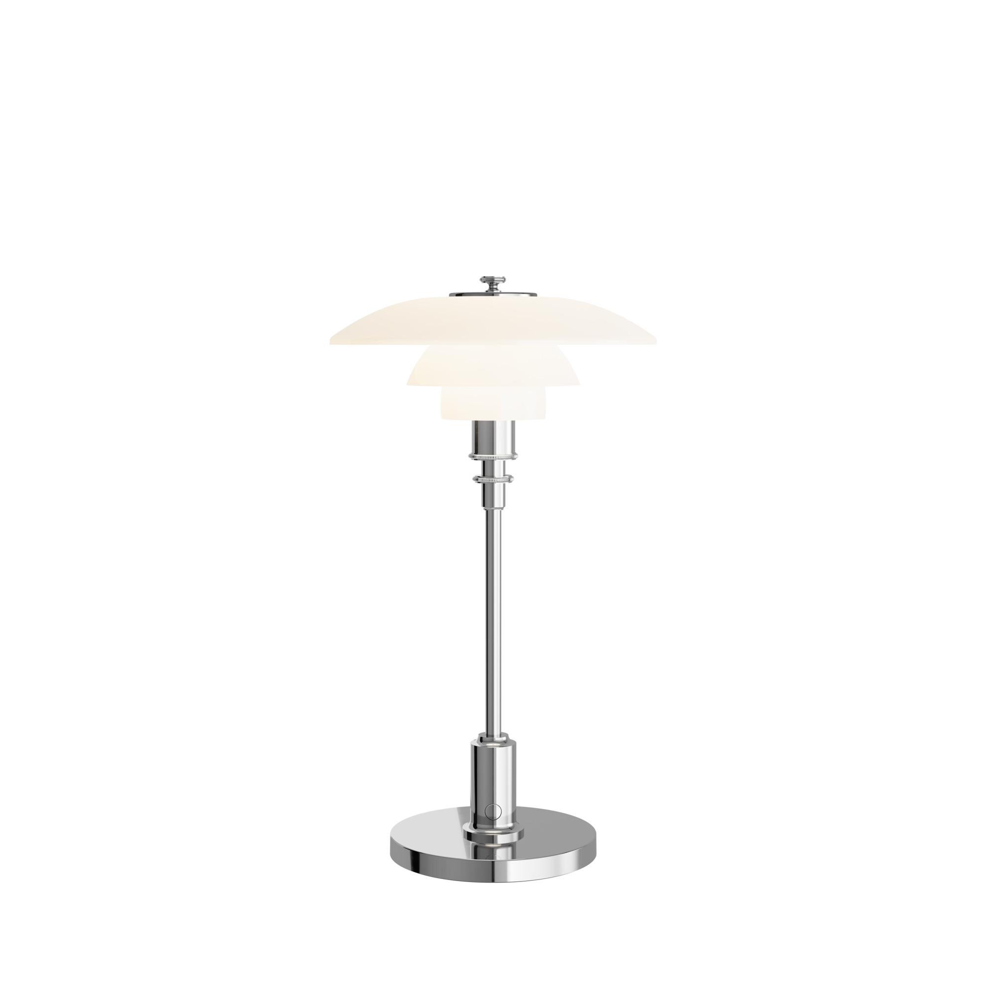 Poul Henningsen PH 2/1 Portable Glass Table Lamp for Louis Poulsen in Brass For Sale 5