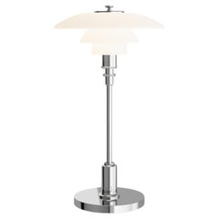 Poul Henningsen PH 2/1 Portable Glass Table Lamp for Louis Poulsen in Chrome