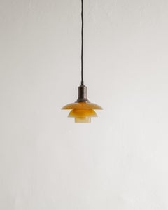 Poul Henningsen "PH 2/2" Messing-Bernstein-Hängeleuchte aus der Mitte des Jahrhunderts von Louis Poulsen, 1930er Jahre