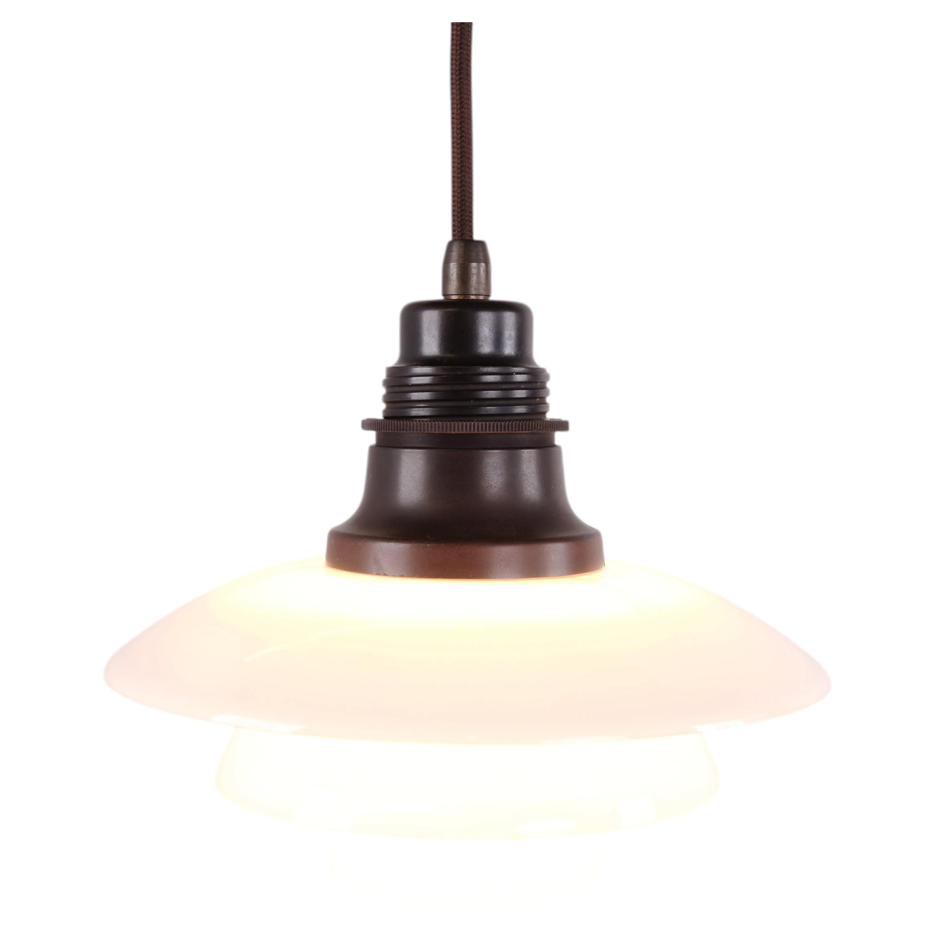 Poul Henningsen PH 2/2 Pendant with Opal Glass by Louis Poulsen 1930s