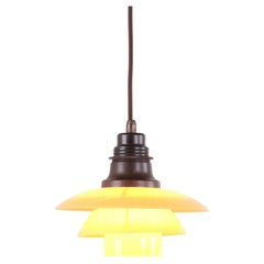 Poul Henningsen PH 2/2 Pendant with Yellow Painted Shades by Louis Poulsen 1930s